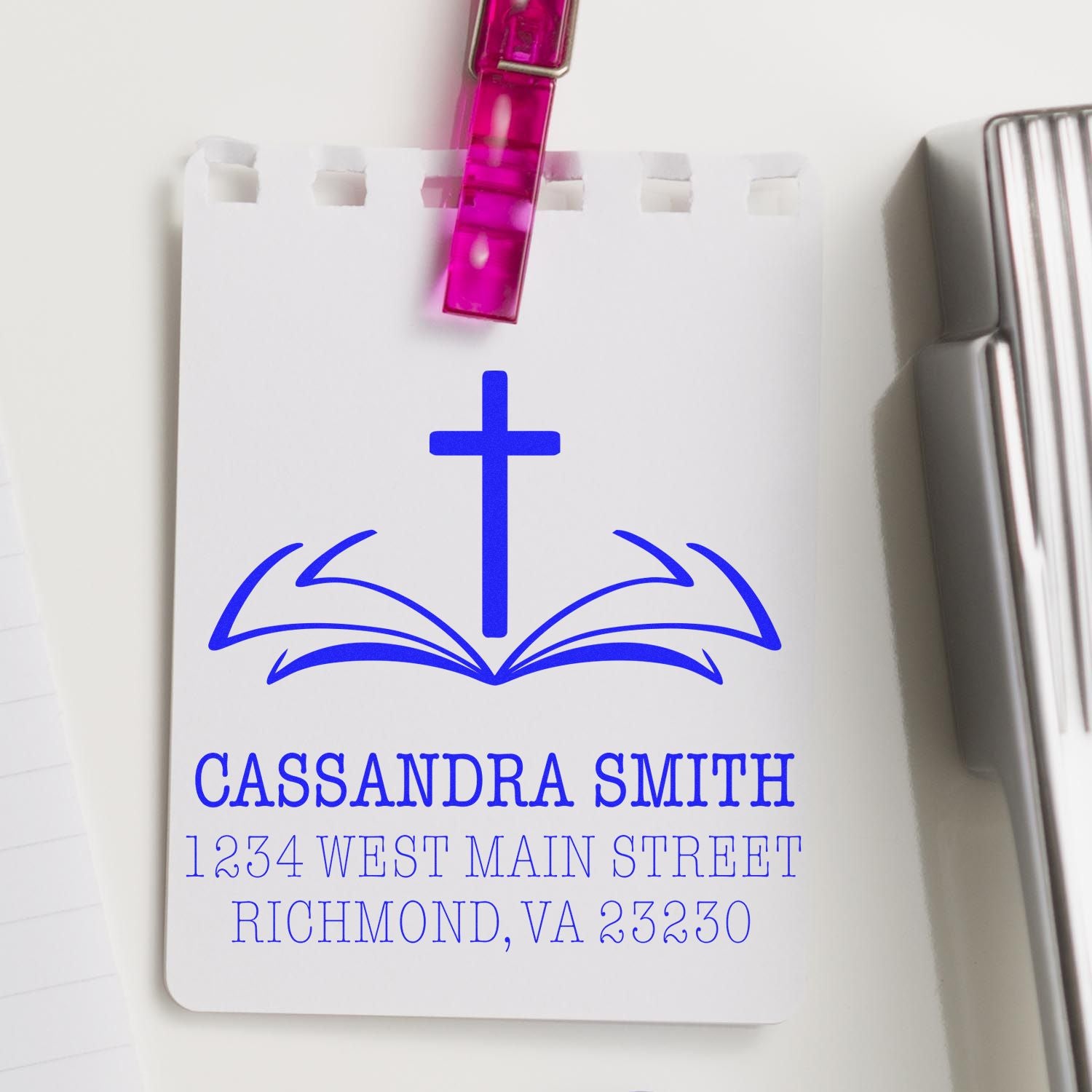 Revered Faith Christian Customized Name And Address Stamper Self-Inking - Engineer Seal Stamps