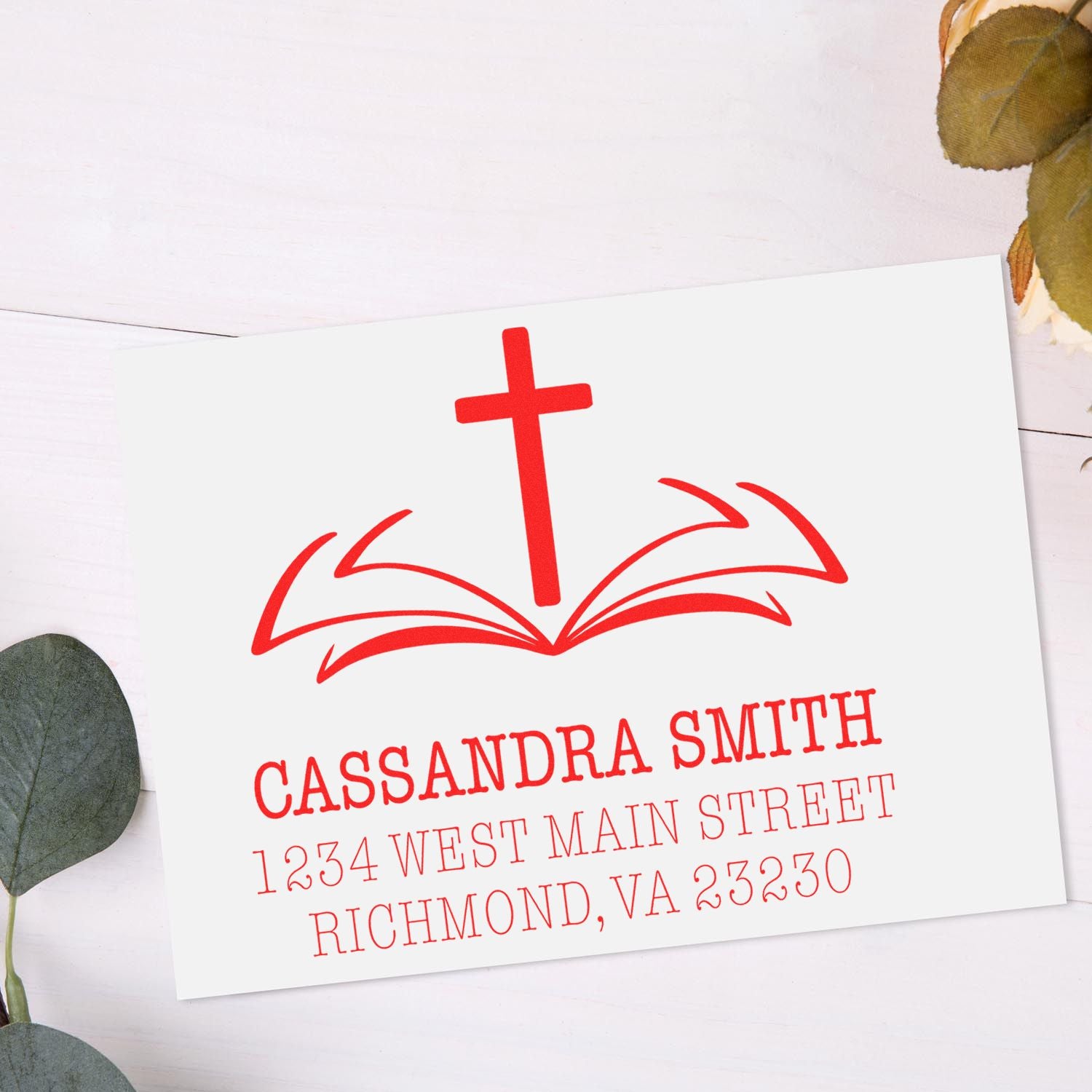 Revered Faith Christian Customized Name And Address Stamper Self-Inking - Engineer Seal Stamps