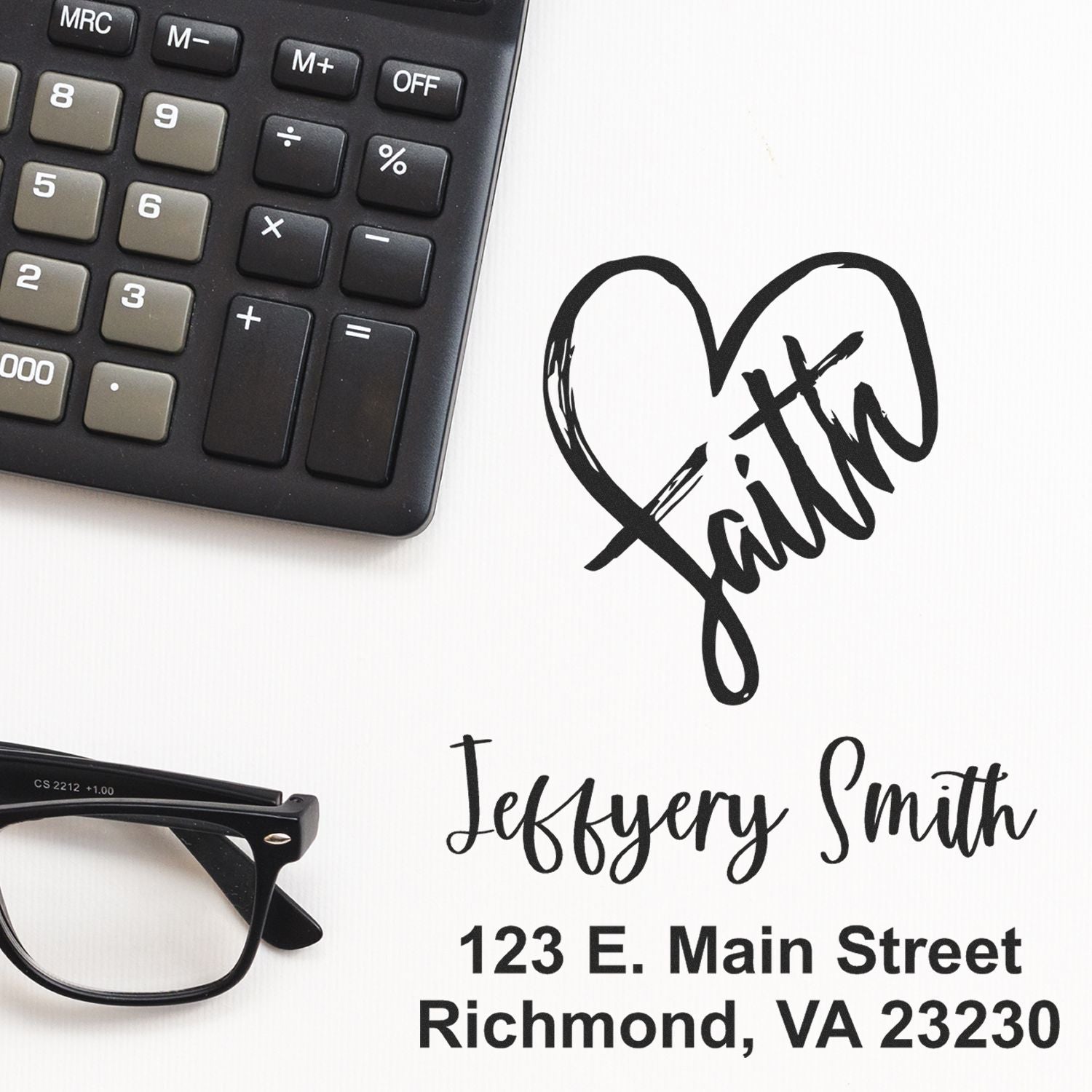 Love & Faith Christian Personalized New Home Stamper Self-Inking - Engineer Seal Stamps