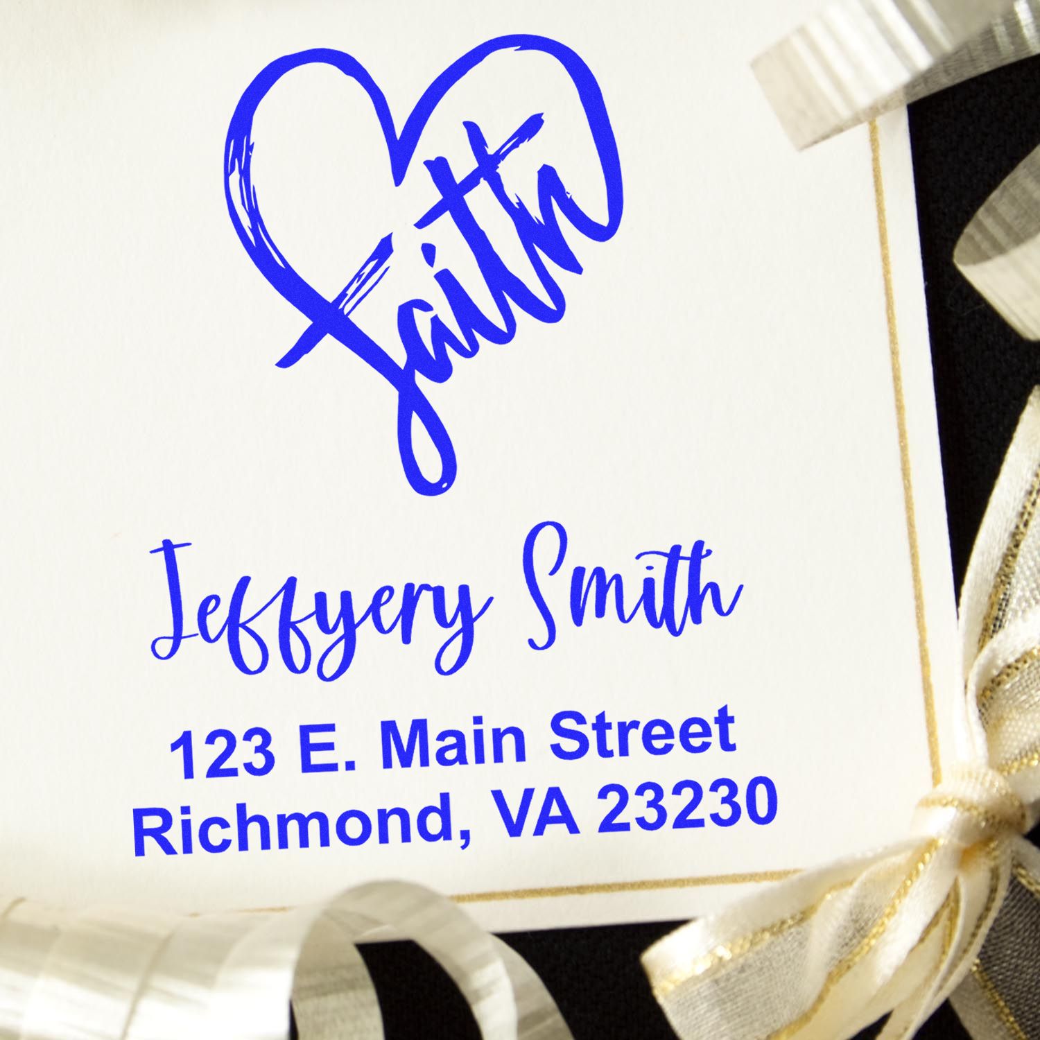 Love & Faith Christian Customized Return Address Stamp Self-Inking - Engineer Seal Stamps