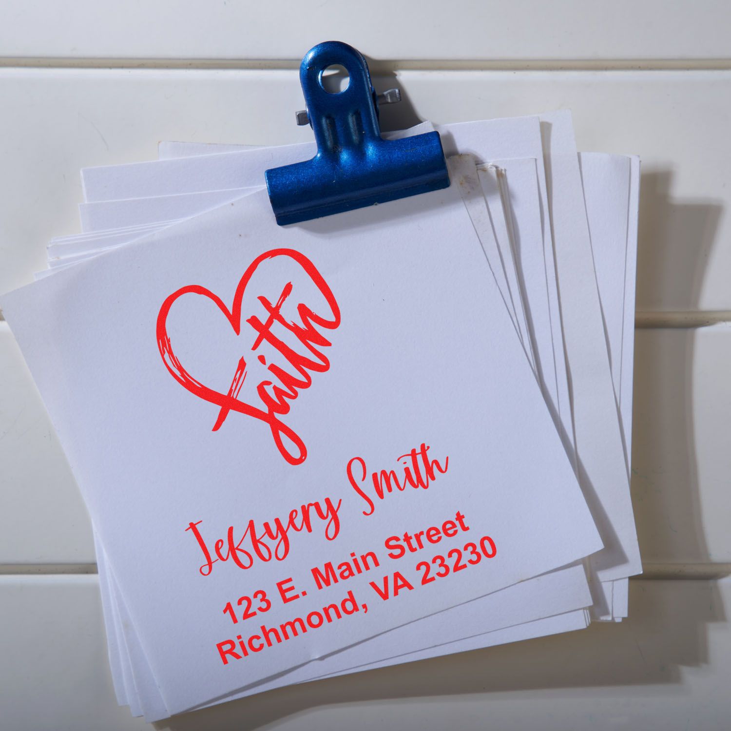 Love & Faith Christian Customized Return Address Stamp Self-Inking - Engineer Seal Stamps