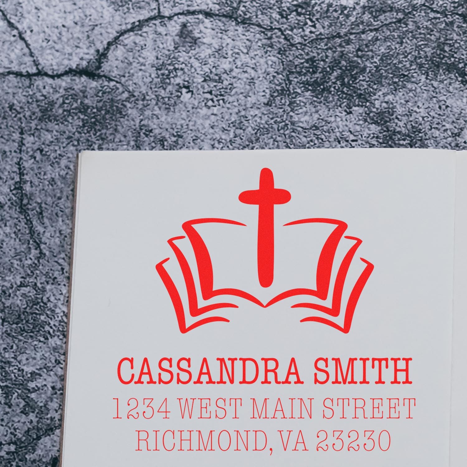 Distinguished Bible Christian Customized Return Address Stamp Self-Inking - Engineer Seal Stamps