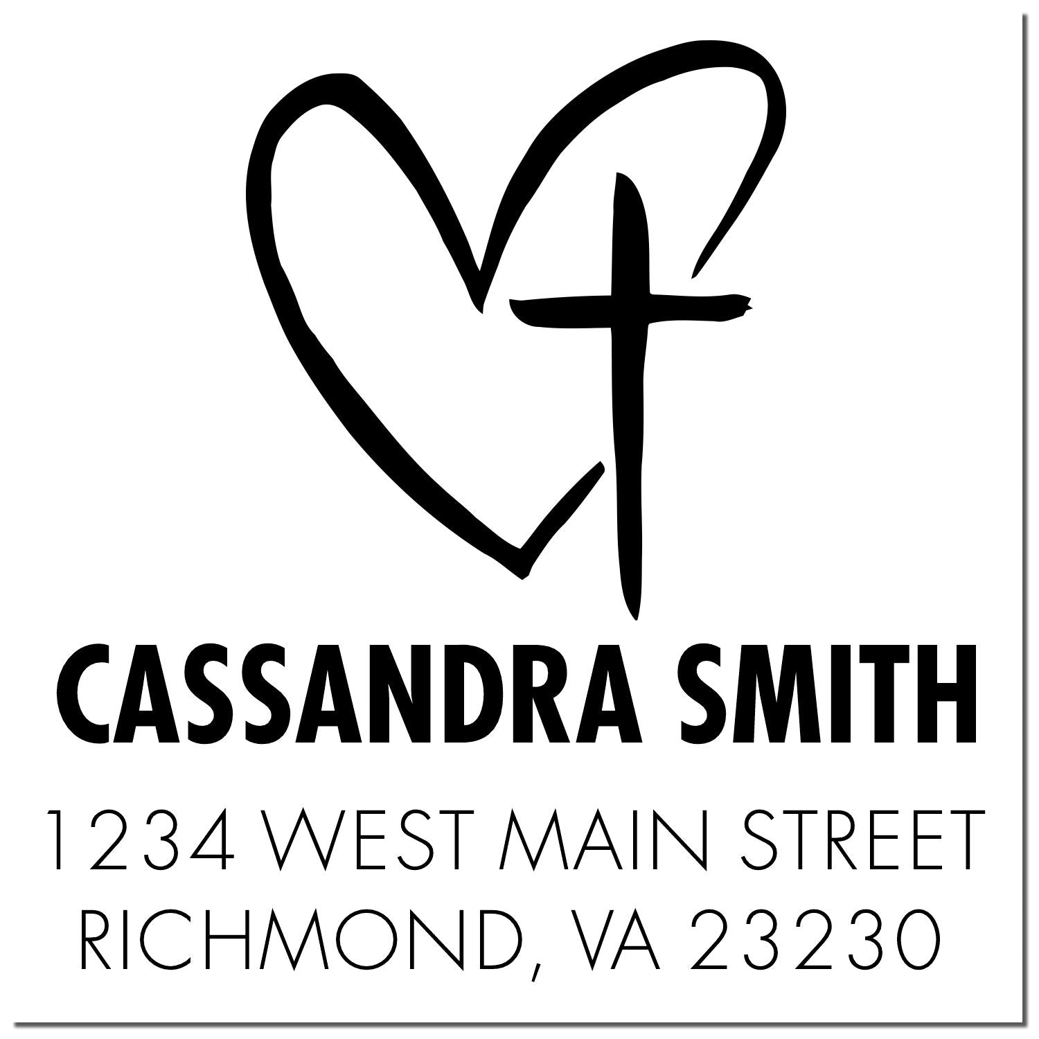 Resplendent Cross Christian Customized Return Address Stamp Self-Inking - Engineer Seal Stamps