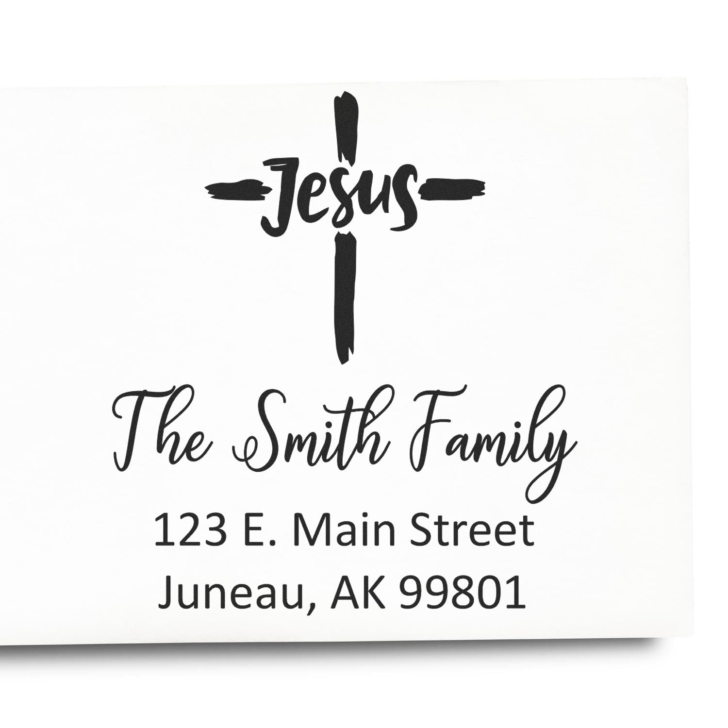 Godly Cross Christian Customized Return Address Stamper Self-Inking - Engineer Seal Stamps