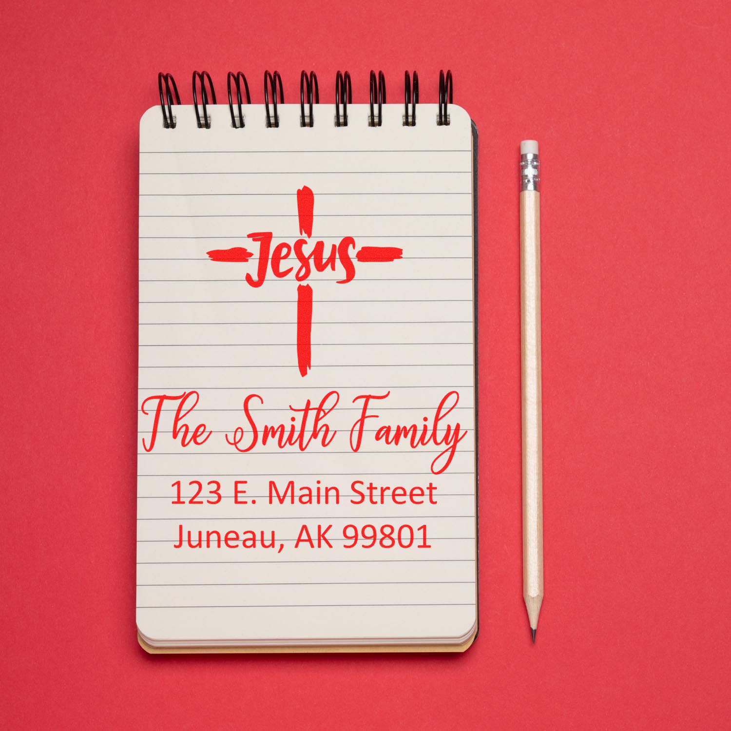 Godly Cross Christian Customized Return Address Stamper Self-Inking - Engineer Seal Stamps