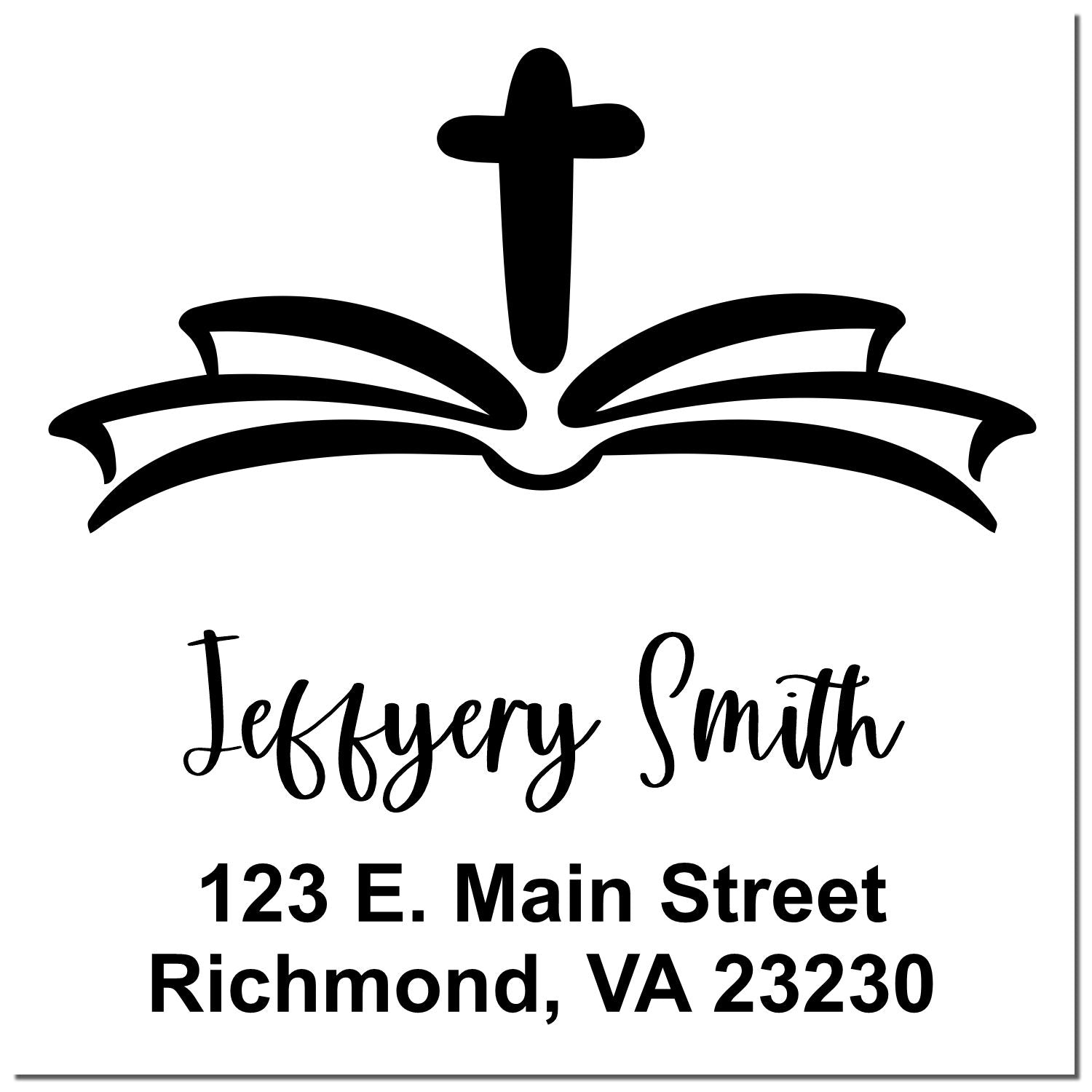 Pure Cross Christian Name And Address Stamper Self-Inking - Engineer Seal Stamps