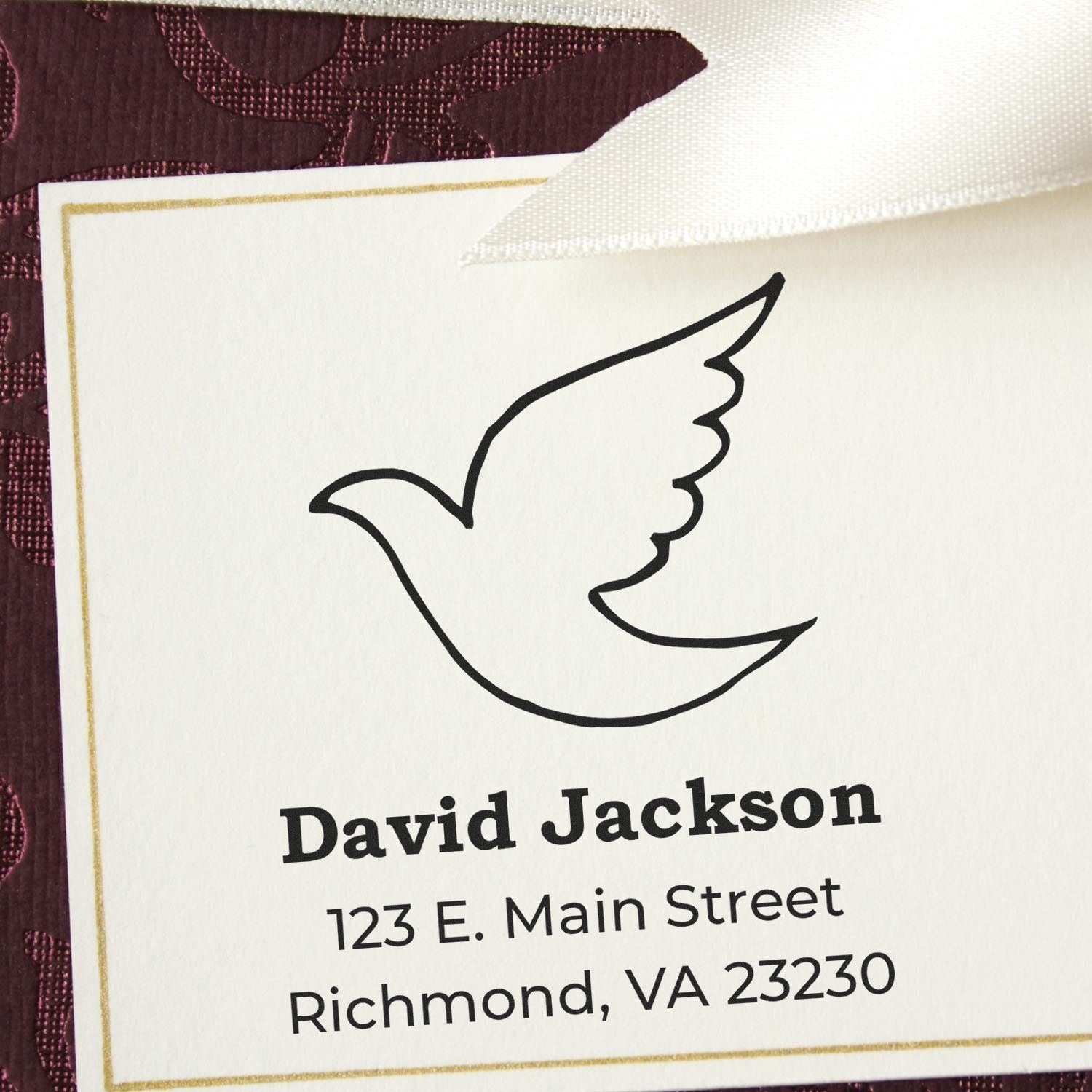 On the Wings of a Dove Christian Customized Mailing Stamp Self-Inking - Engineer Seal Stamps