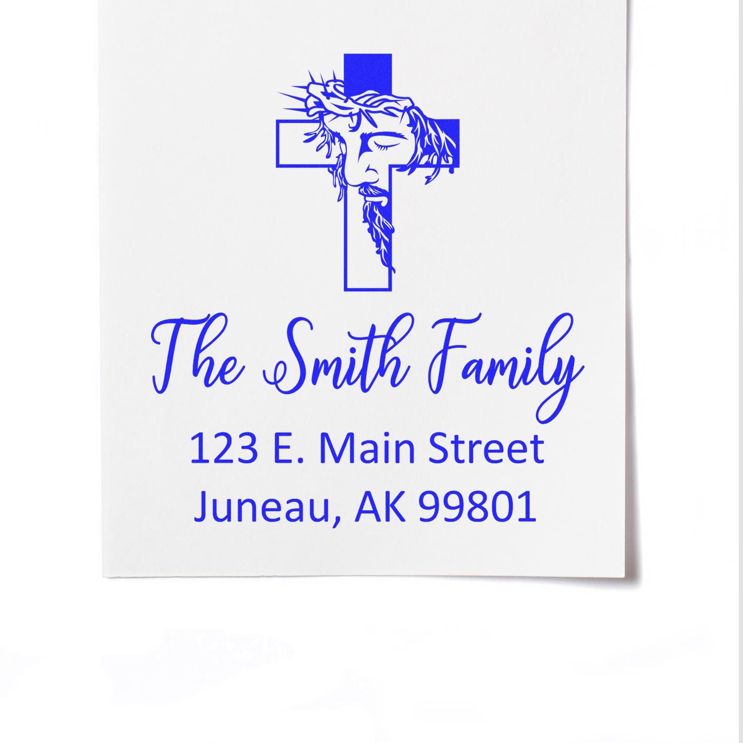 Divine Cross Christian Customized Address Stamp Self-Inking - Engineer Seal Stamps
