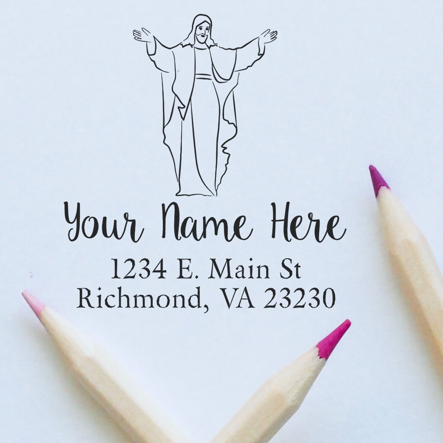 Inviting Jesus Christian Return Address Stamper Self-Inking - Engineer Seal Stamps