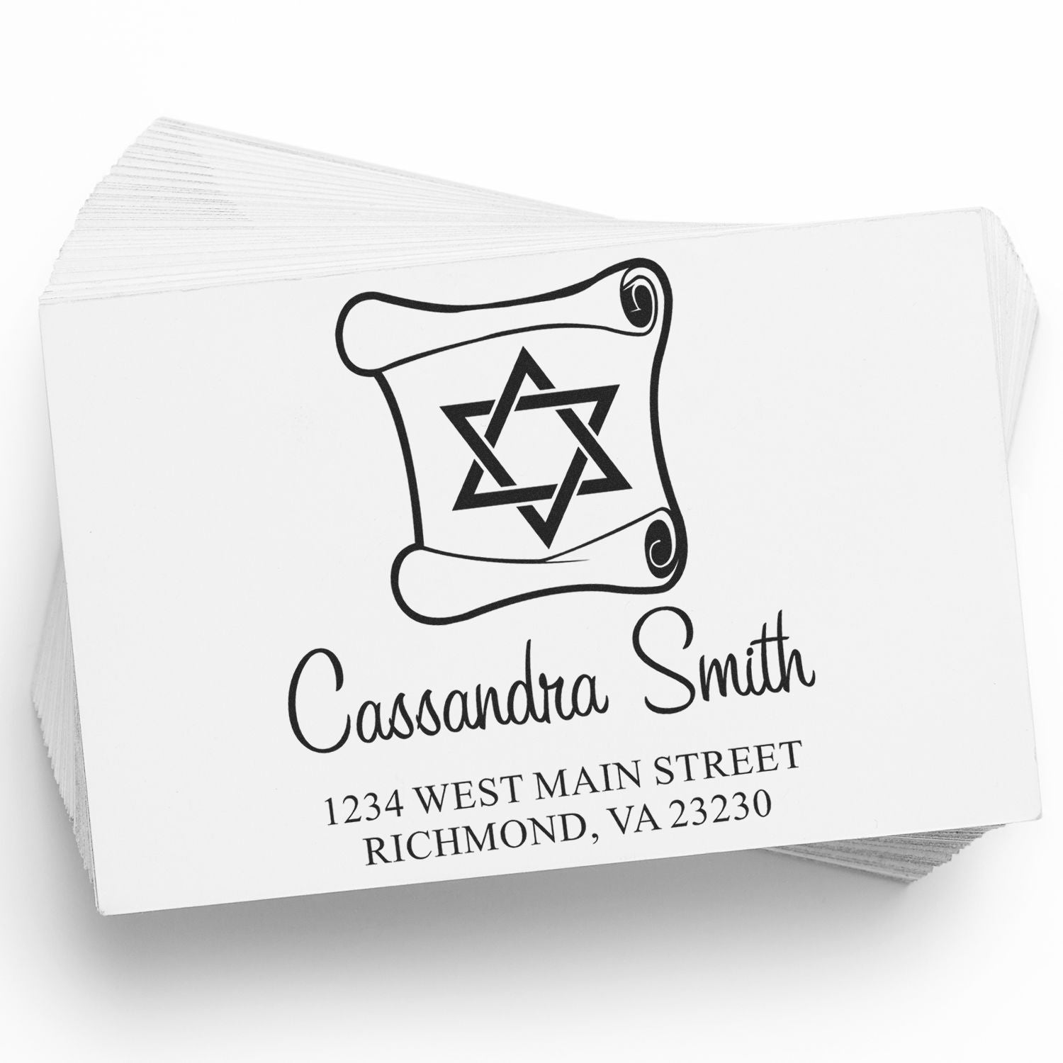 Jewish Lovely Torah Customized Return Address Stamp - Engineer Seal Stamps