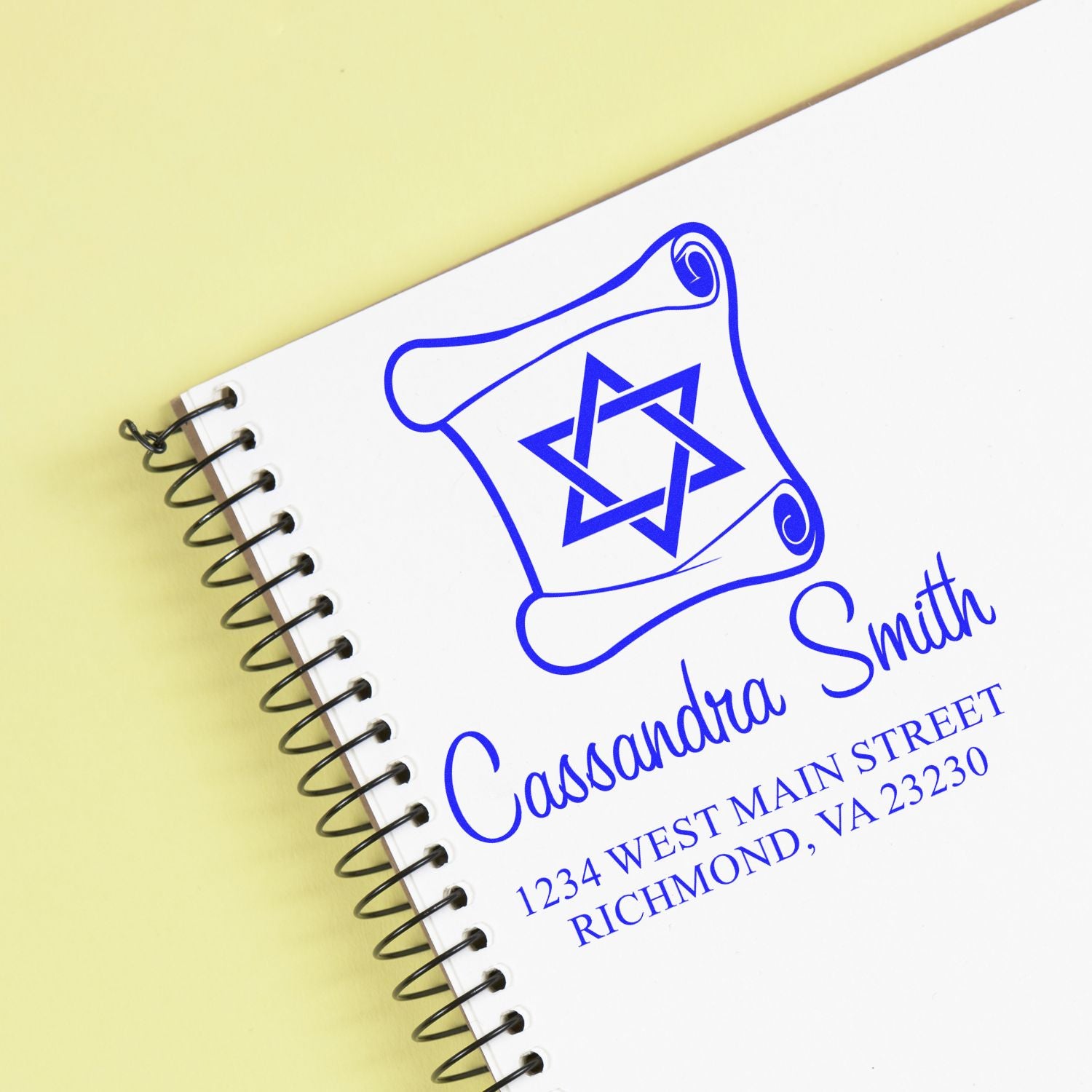 Lovely Torah Hebrew Personalized Address Stamper - Engineer Seal Stamps