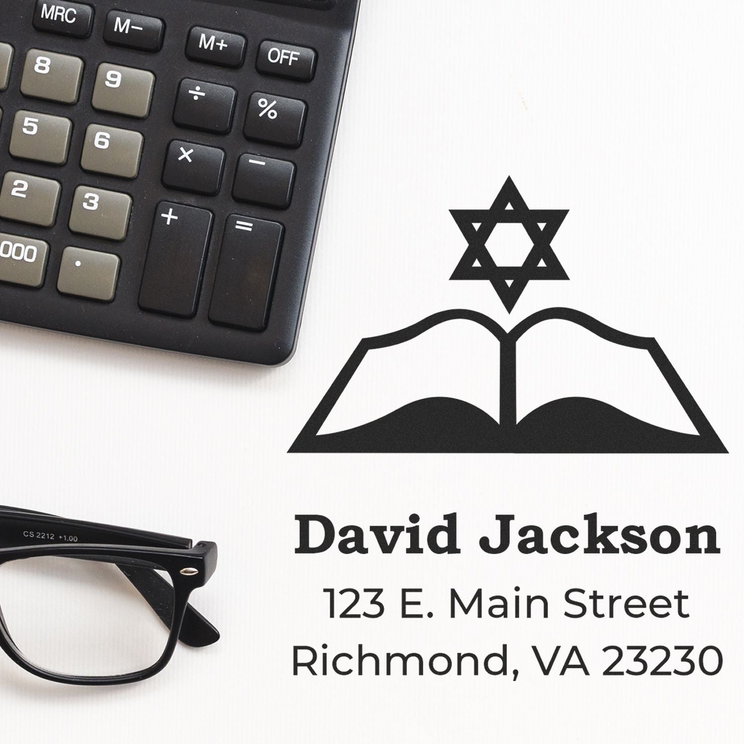 Respected Words Hebrew Personalized Home Address Stamp - Engineer Seal Stamps