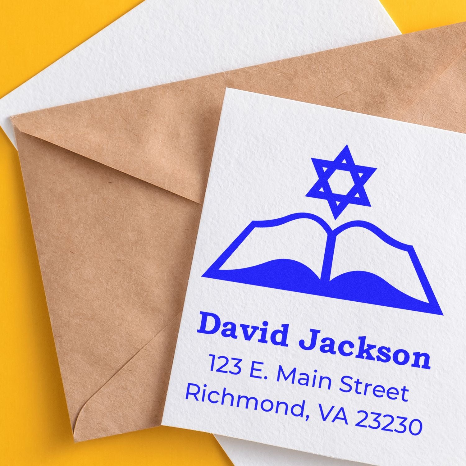 Respected Words Hebrew Personalized Home Address Stamp - Engineer Seal Stamps