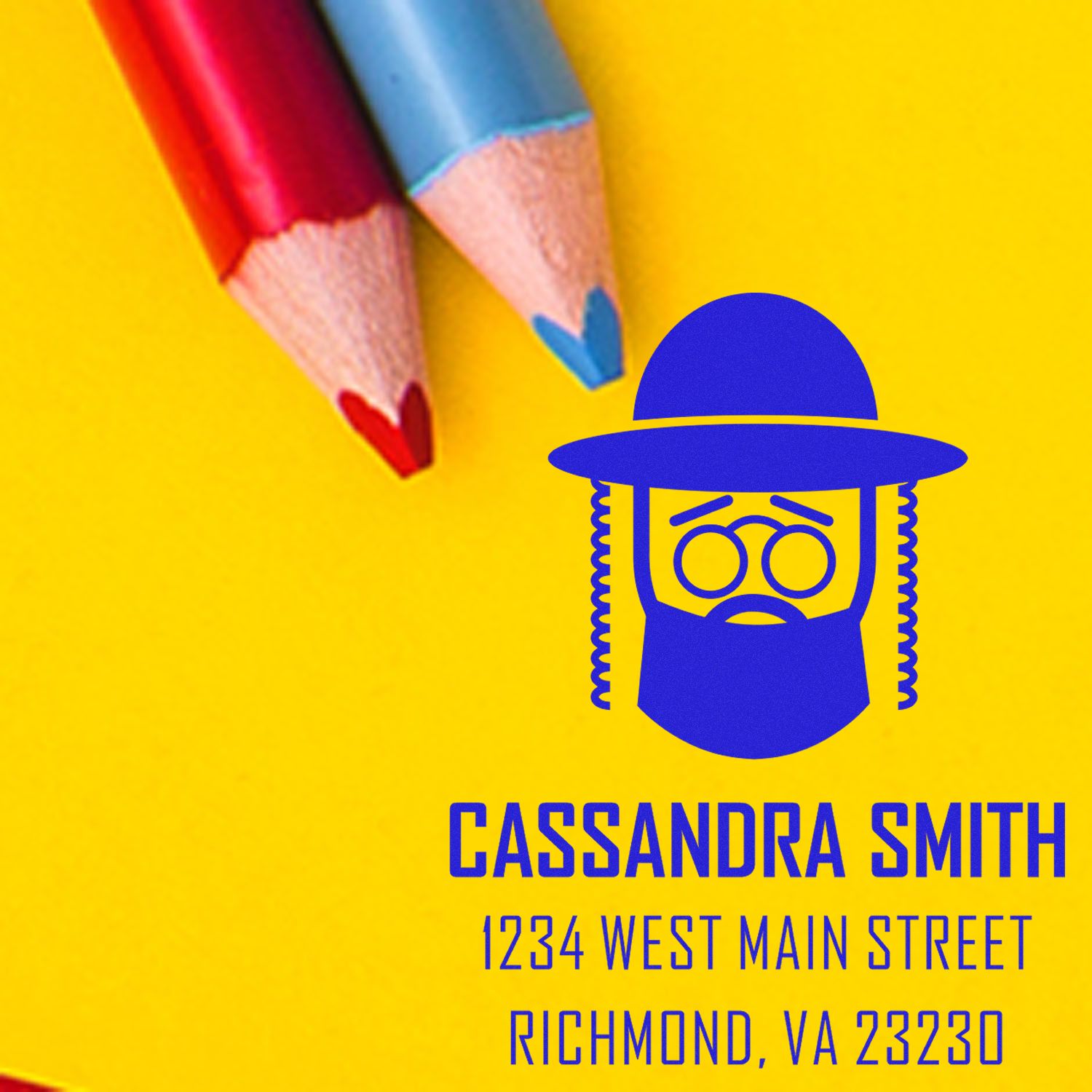 Reverent Rabbi Self-Inking Customized Name And Address Stamper - Engineer Seal Stamps