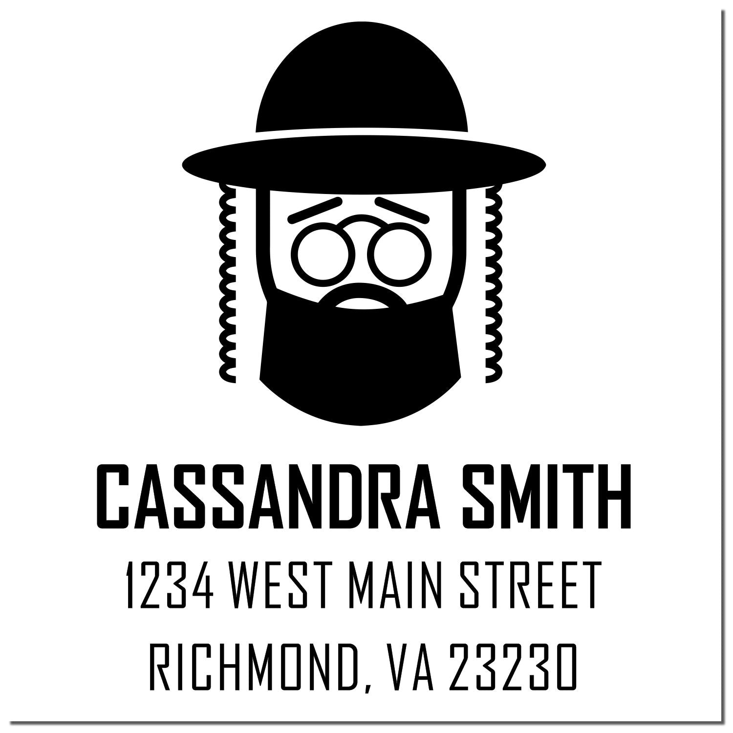 Reverent Rabbi Self-Inking Customized Name And Address Stamper - Engineer Seal Stamps