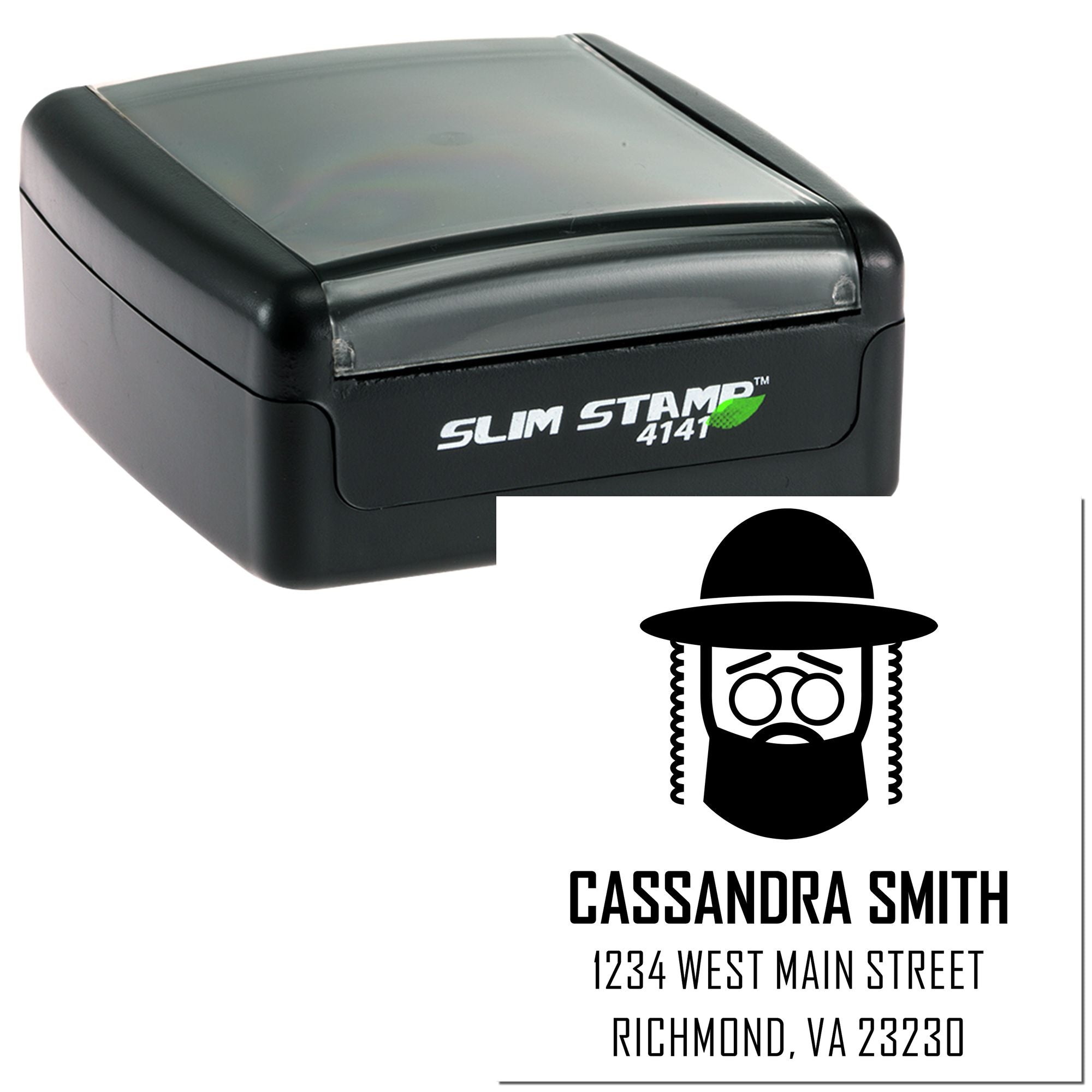 Reverent Rabbi Hebrew Personalized Home Stamper - Engineer Seal Stamps