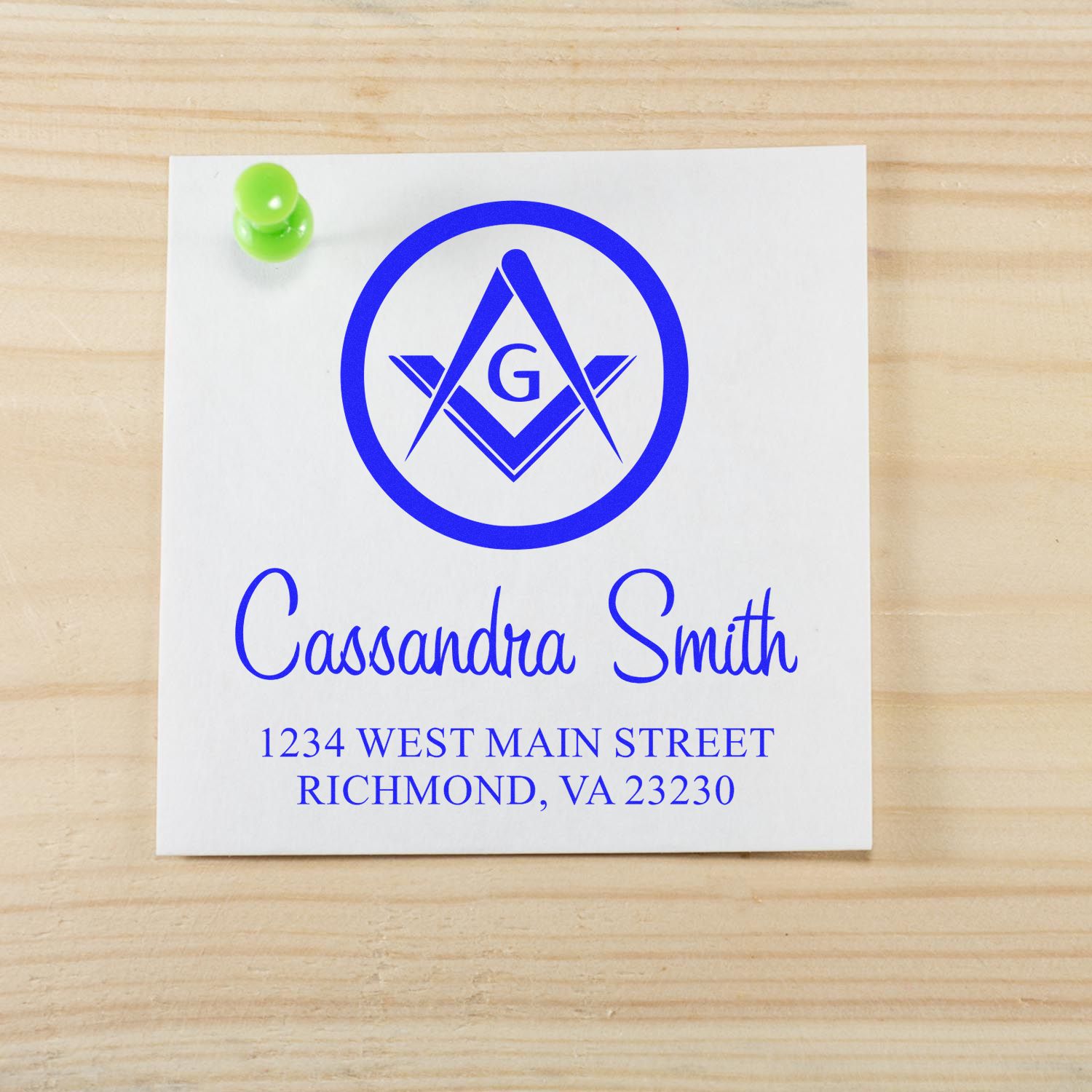 Enigmatic Masonic Name And Address Stamp - Engineer Seal Stamps