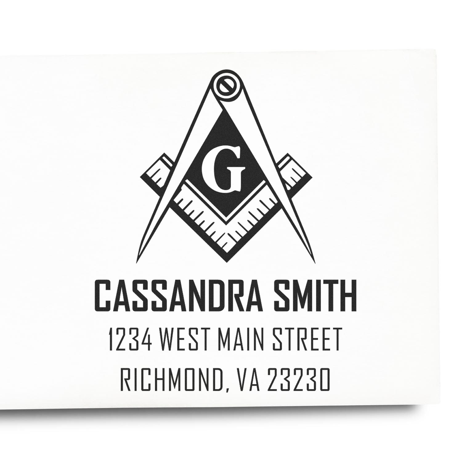 PSI Masonic Intriguing Masons Customized Home Address Stamper - Engineer Seal Stamps