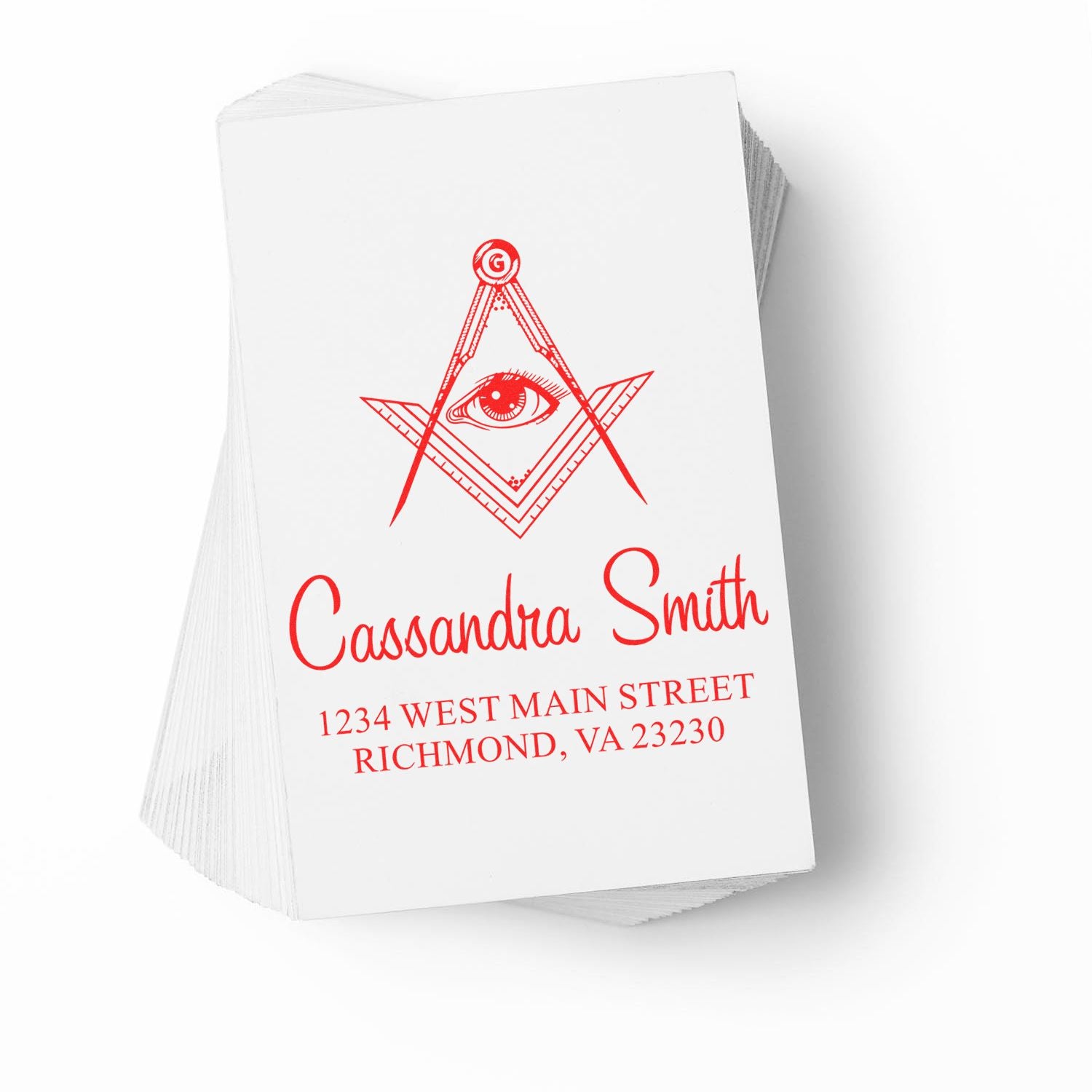 Cryptic Masonic Return Address Stamp - Engineer Seal Stamps