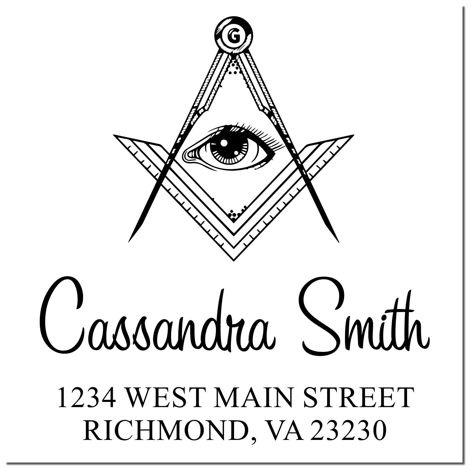 Cryptic Masonic Return Address Stamp - Engineer Seal Stamps