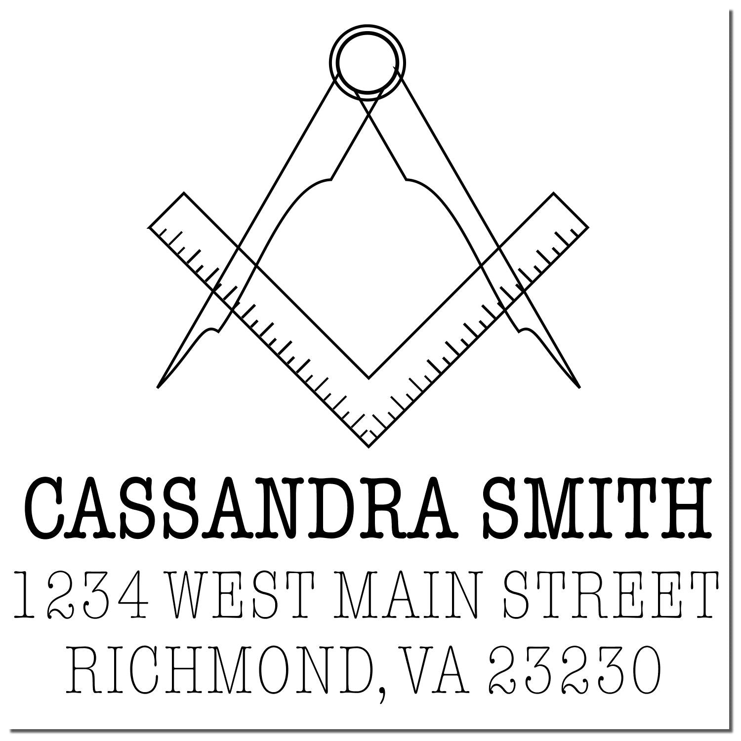 Masonic Secretive Masons Self-Inking Customized Return Address Stamper - Engineer Seal Stamps