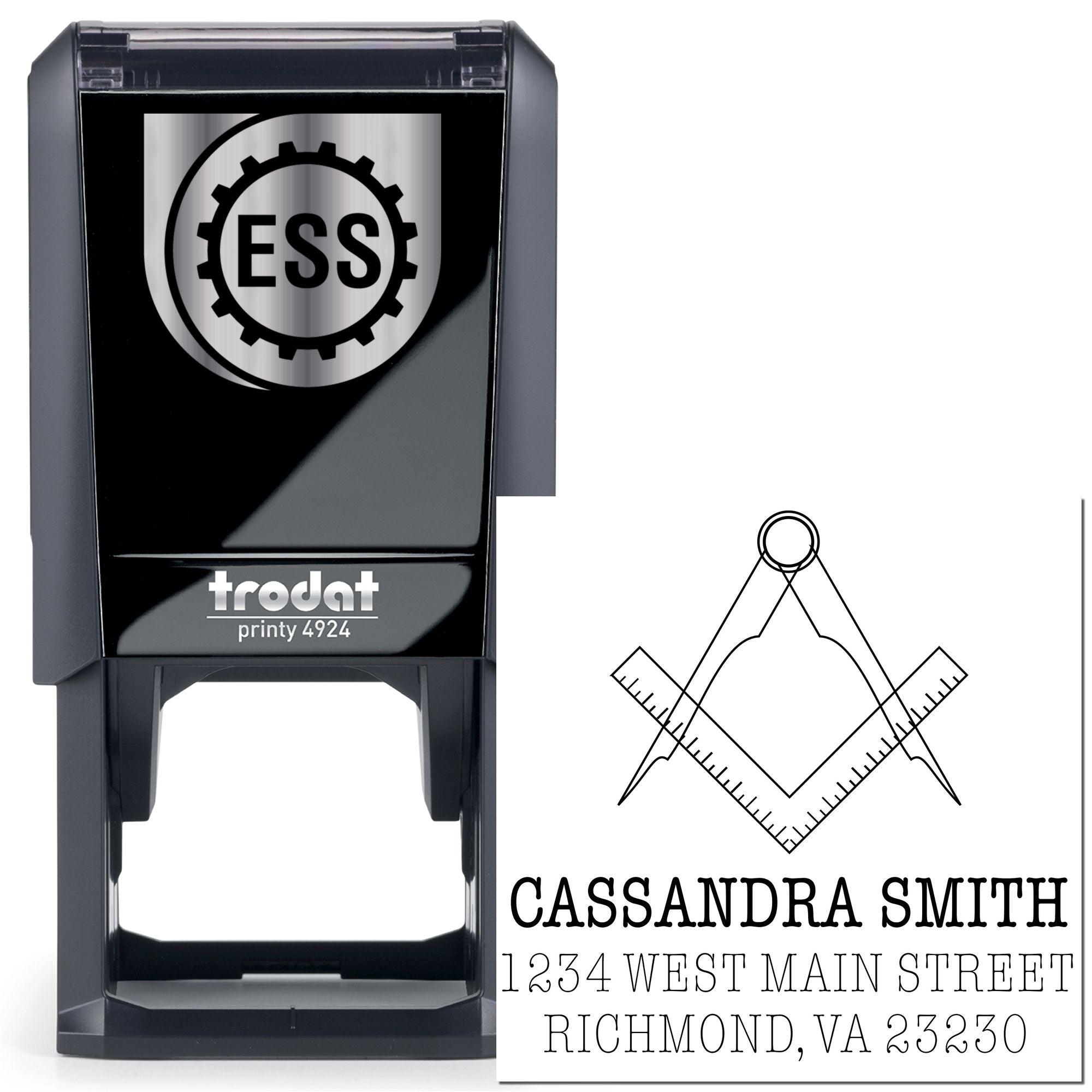 Masonic Secretive Masons Self-Inking Customized Return Address Stamper - Engineer Seal Stamps