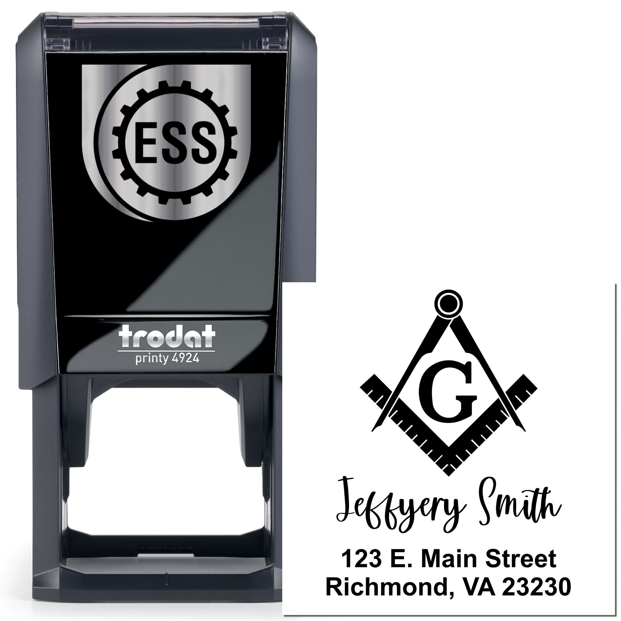 Masonic Eminent Masons Self-Inking Customized Address Stamper - Engineer Seal Stamps