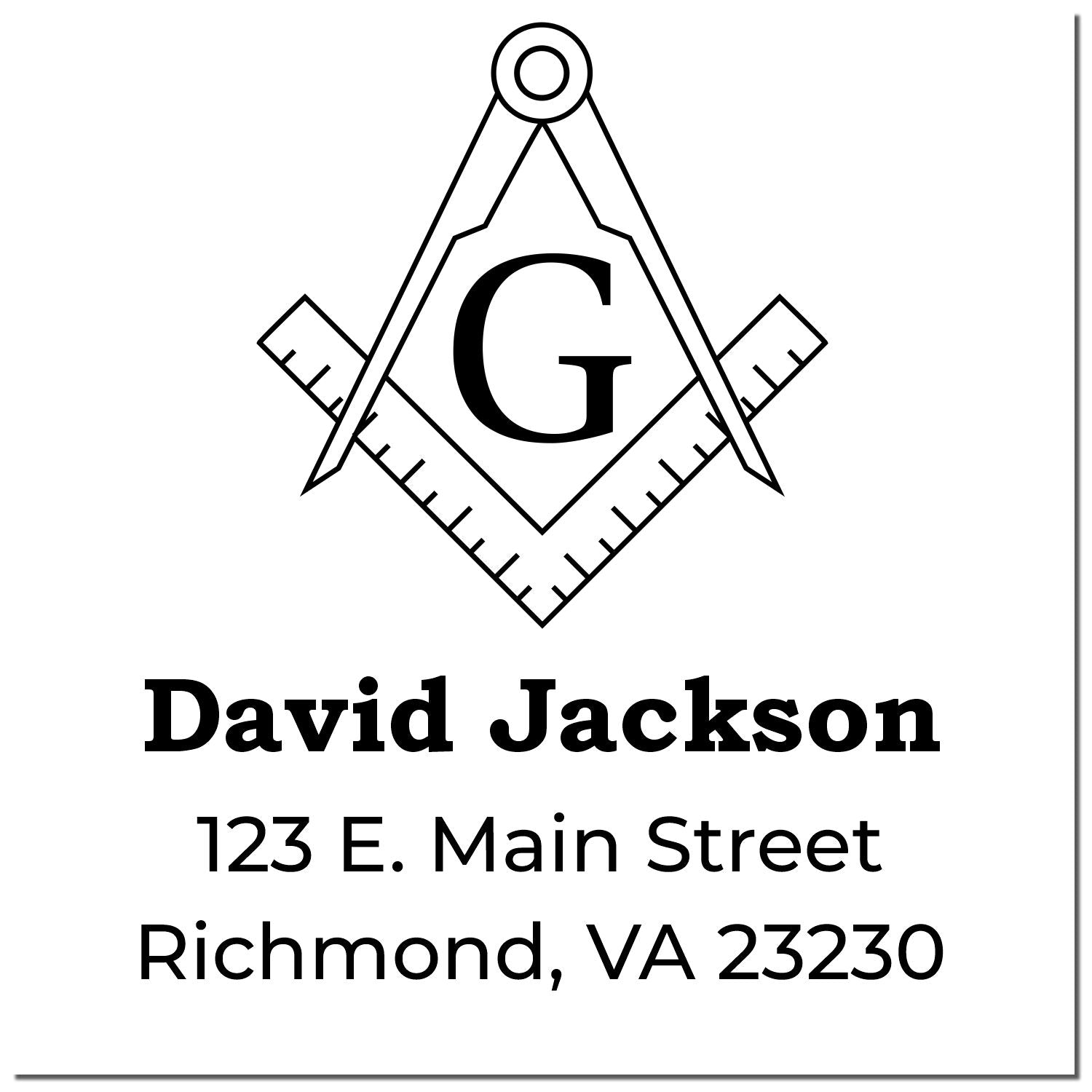 Masonic Ethereal Masons Self-Inking Customized Name And Address Stamp - Engineer Seal Stamps