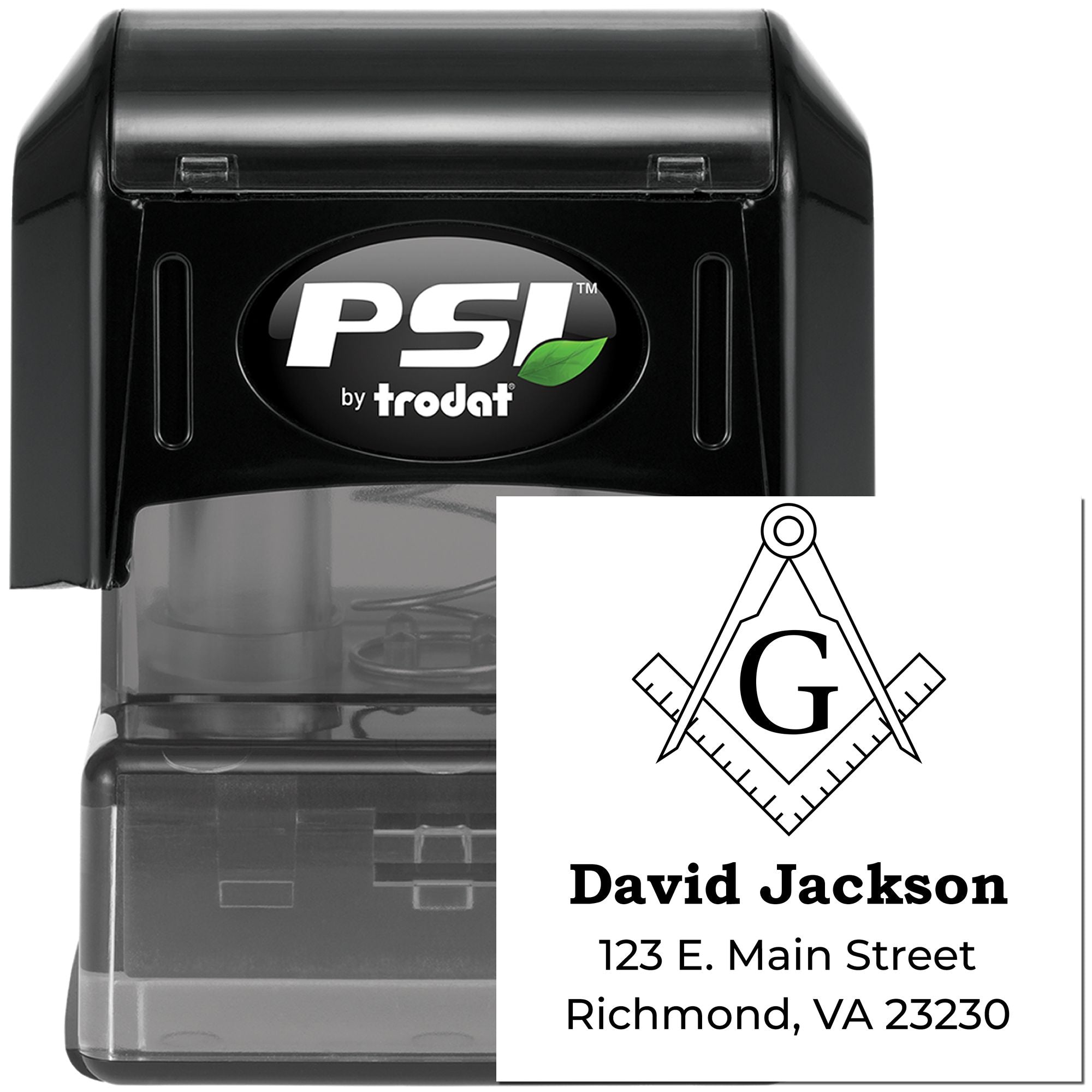 PSI Masonic Ethereal Masons Return Address Stamp - Engineer Seal Stamps