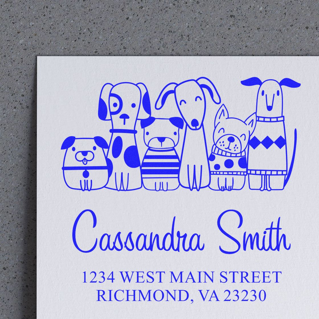 PSI Pre-Inked Whimsical Pets Pooch Pack Customized Envelope Stamp - Engineer Seal Stamps