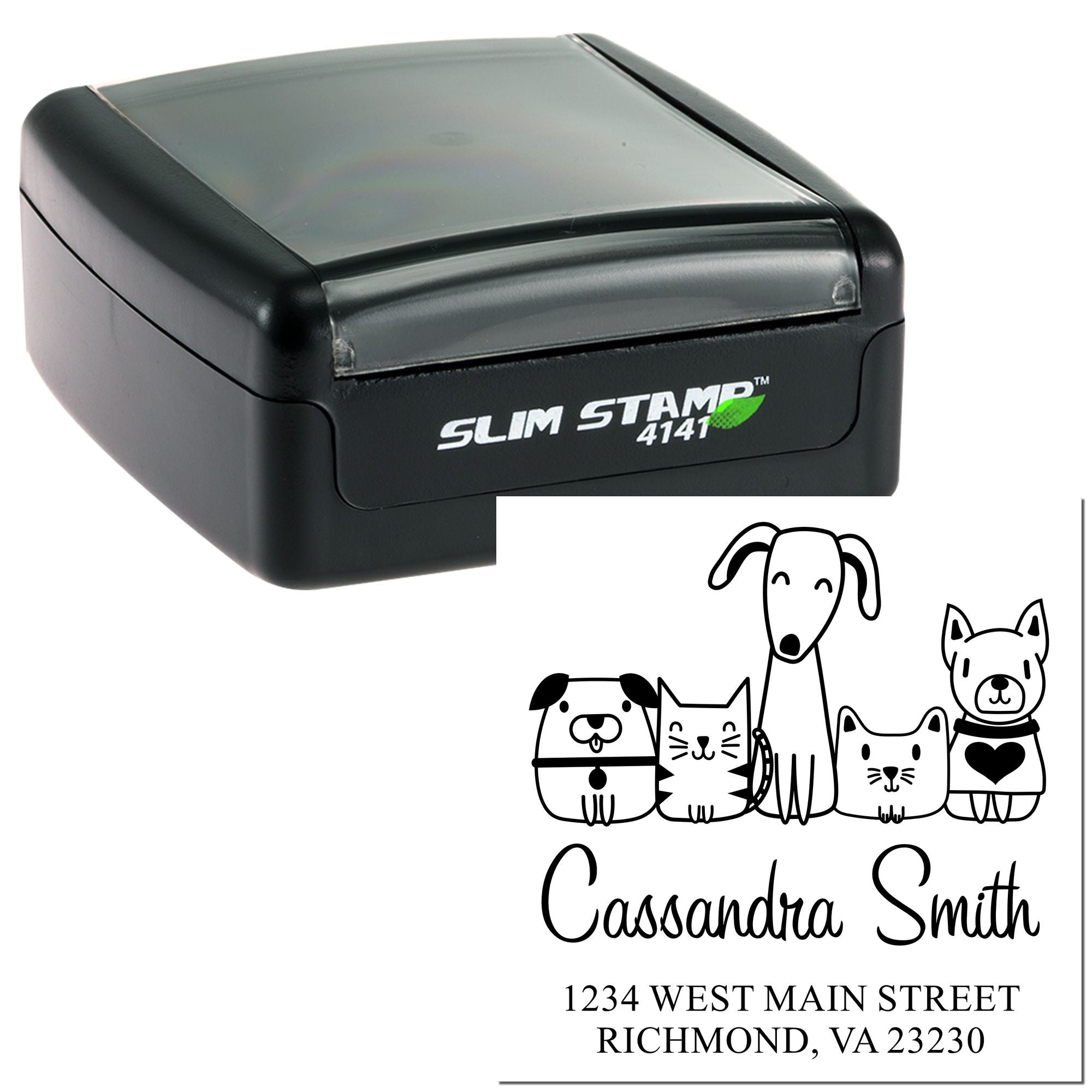 Portable Team Pet Address Stamp Pre-Inked - Engineer Seal Stamps