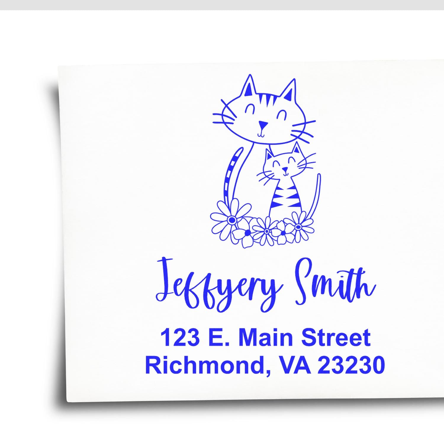 Portable Cozy Cats Return Address Stamper Pre-Inked - Engineer Seal Stamps