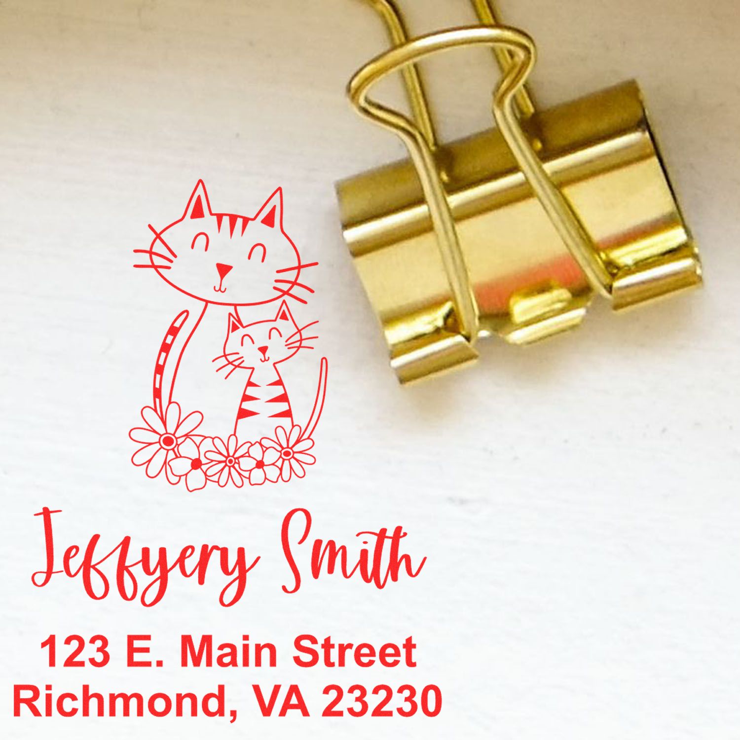 PSI Pre-Inked Whimsical Pets Cozy Cats Mail Stamp - Engineer Seal Stamps