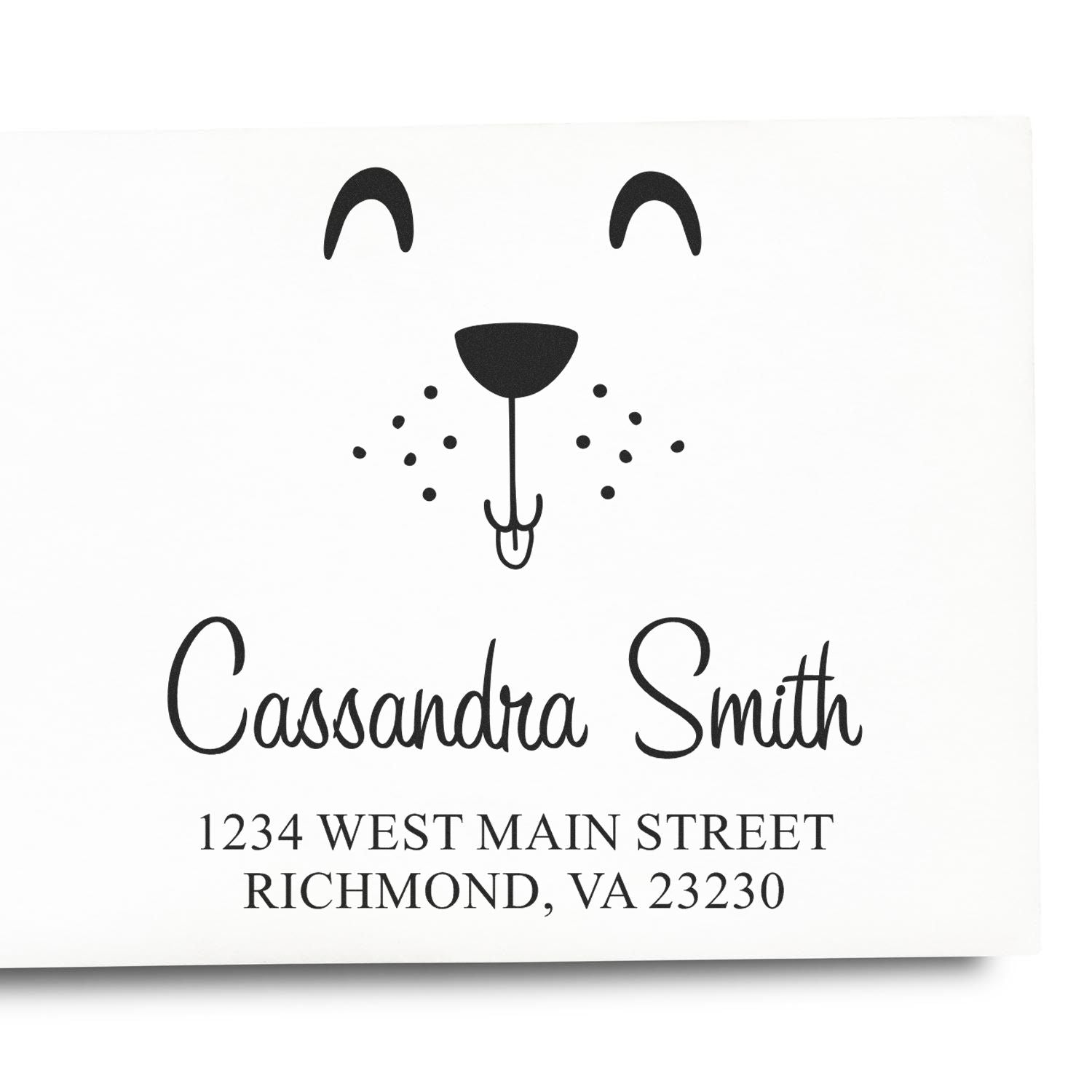 Self-Inking Whimsical Pets Puppy Love Customized Address Stamper - Engineer Seal Stamps