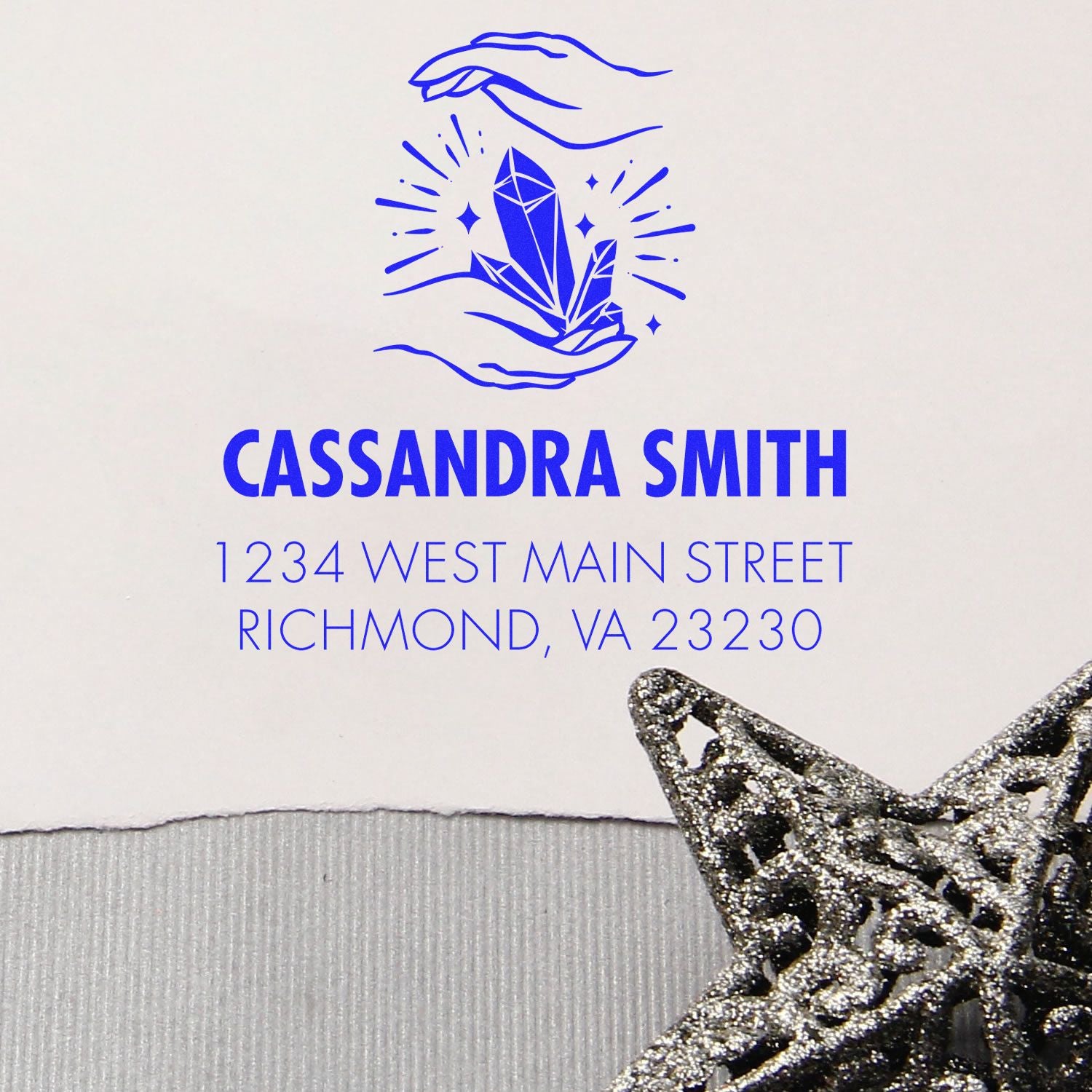 Intriguing Crystals Personalized Address Stamp - Engineer Seal Stamps