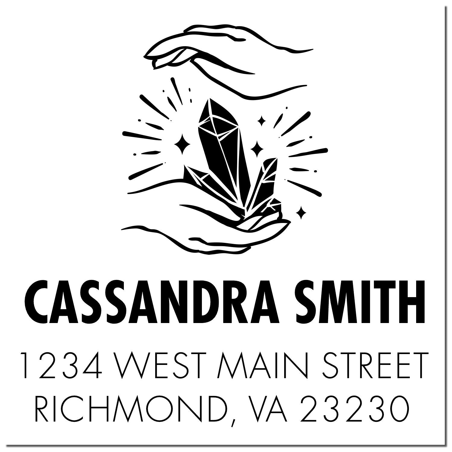 Intriguing Crystals Personalized Address Stamp - Engineer Seal Stamps