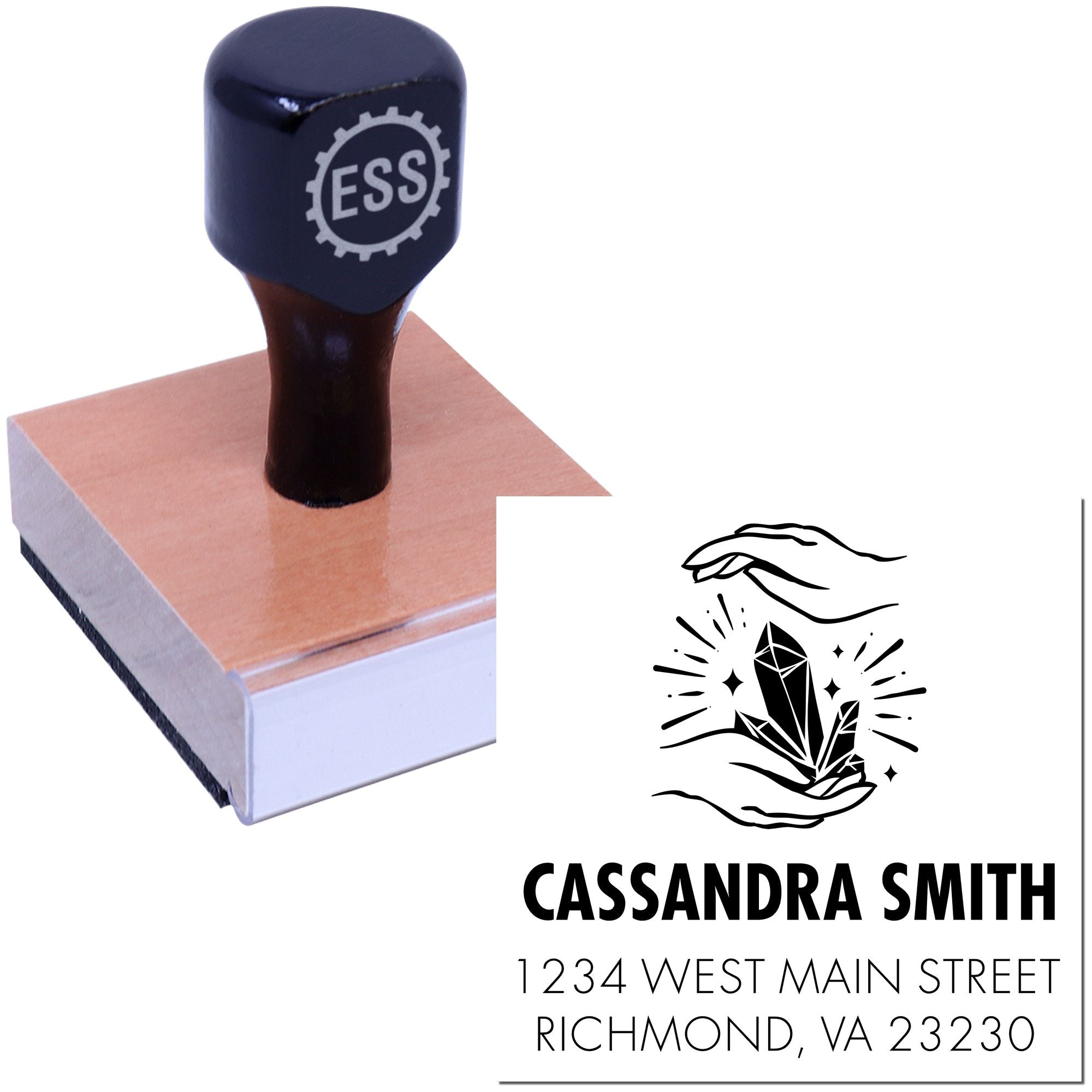 Intriguing Crystals Personalized Address Stamp - Engineer Seal Stamps