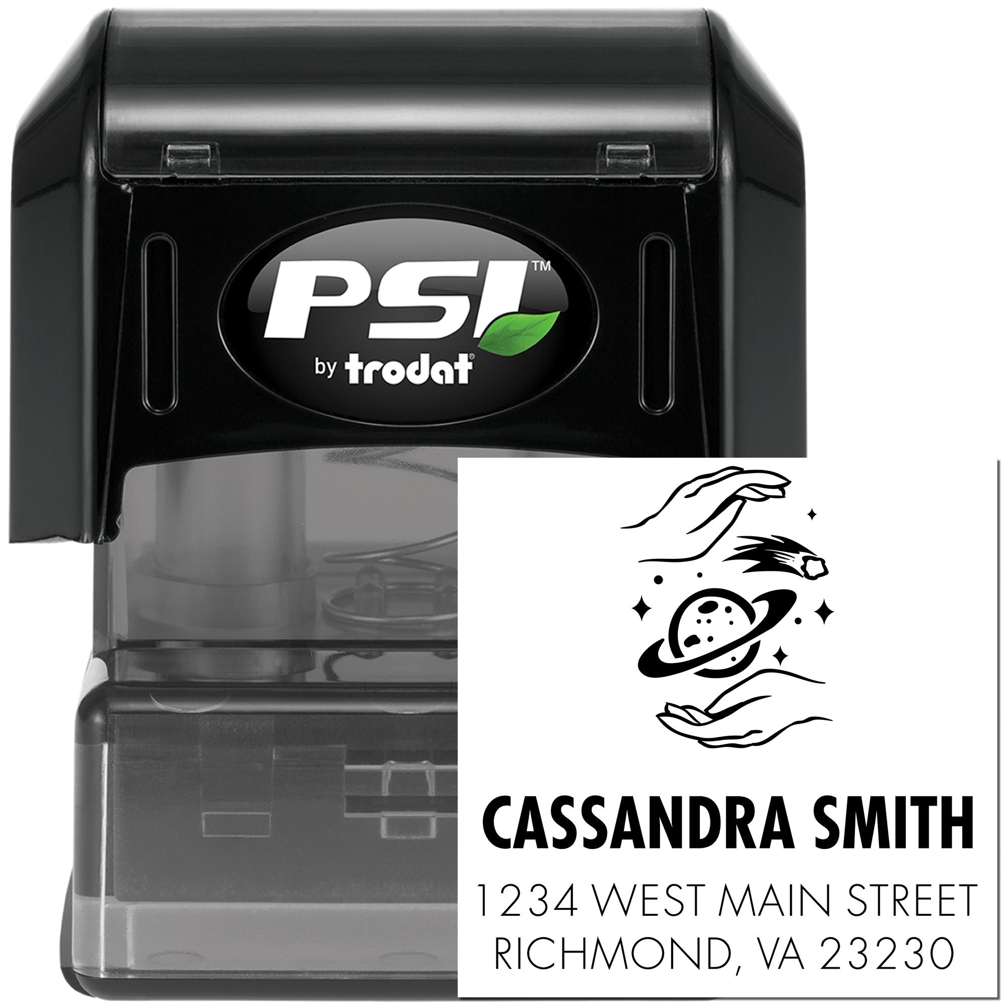 Shaping Planets Celestial Personalized Return Address Stamp - Engineer Seal Stamps