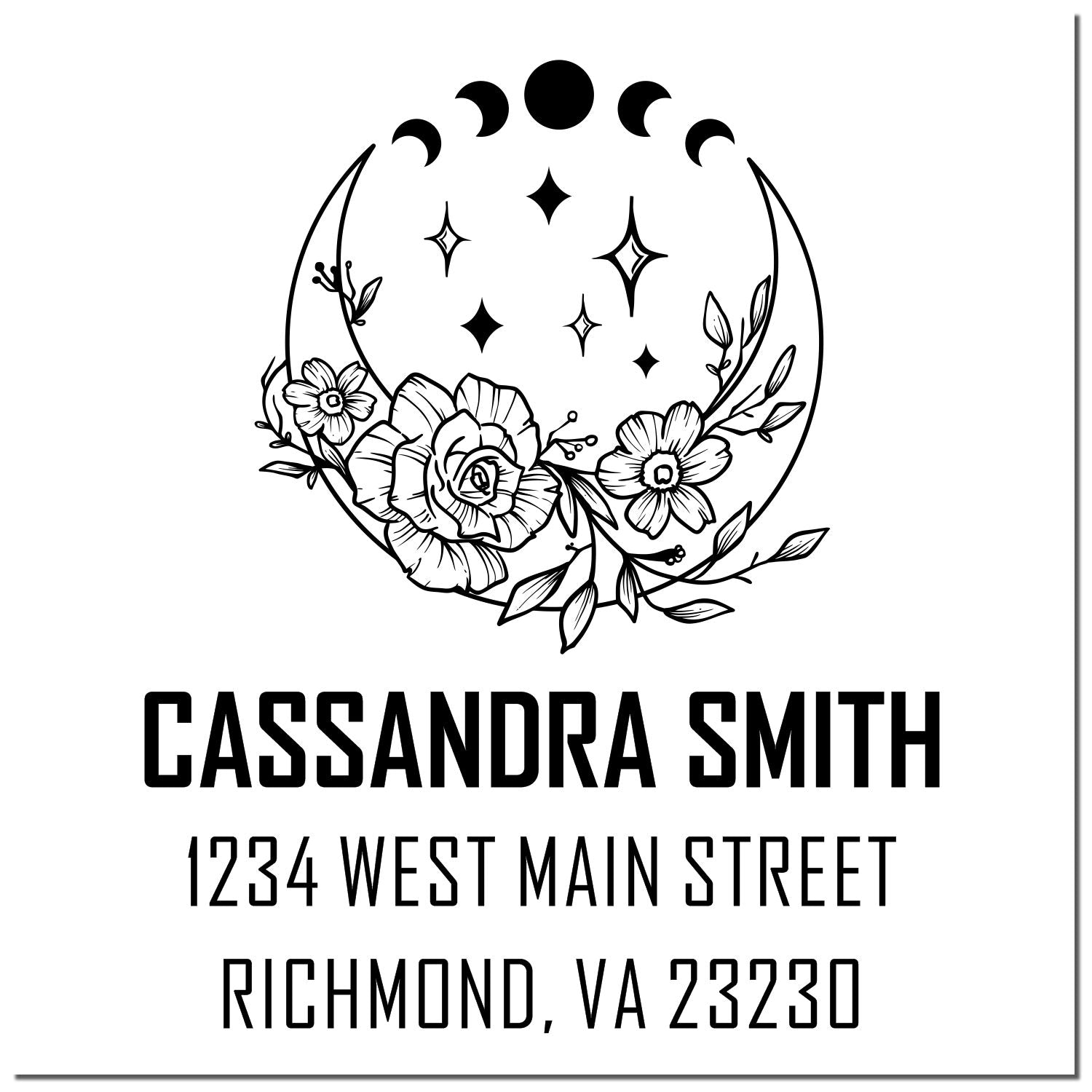 Majestic Moon Personalized Return Address Stamper - Engineer Seal Stamps