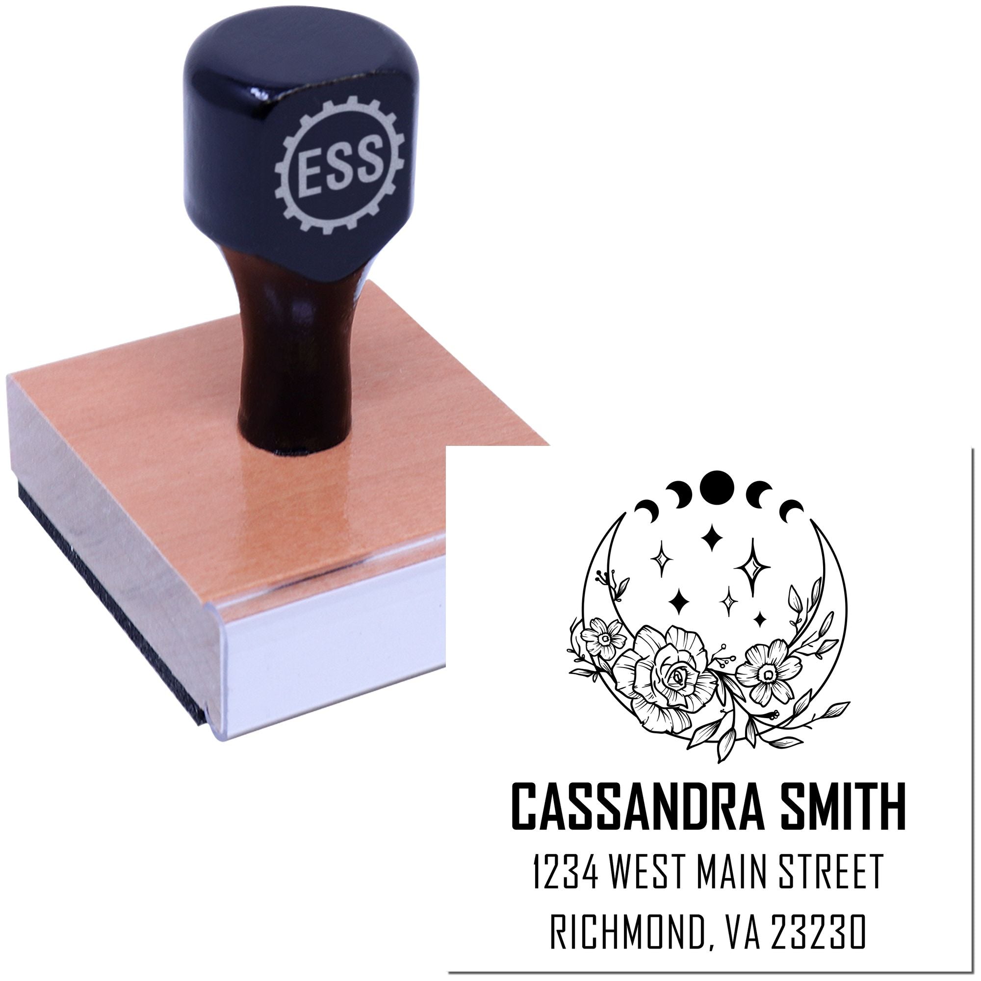 Majestic Moon Personalized Return Address Stamper - Engineer Seal Stamps