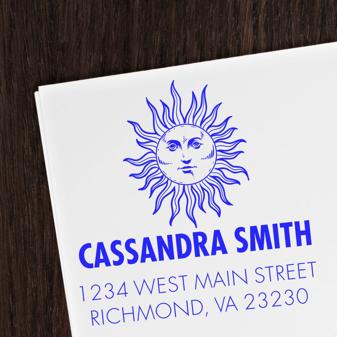 Self-Inking Alpha Sun Return Address Stamp - Engineer Seal Stamps