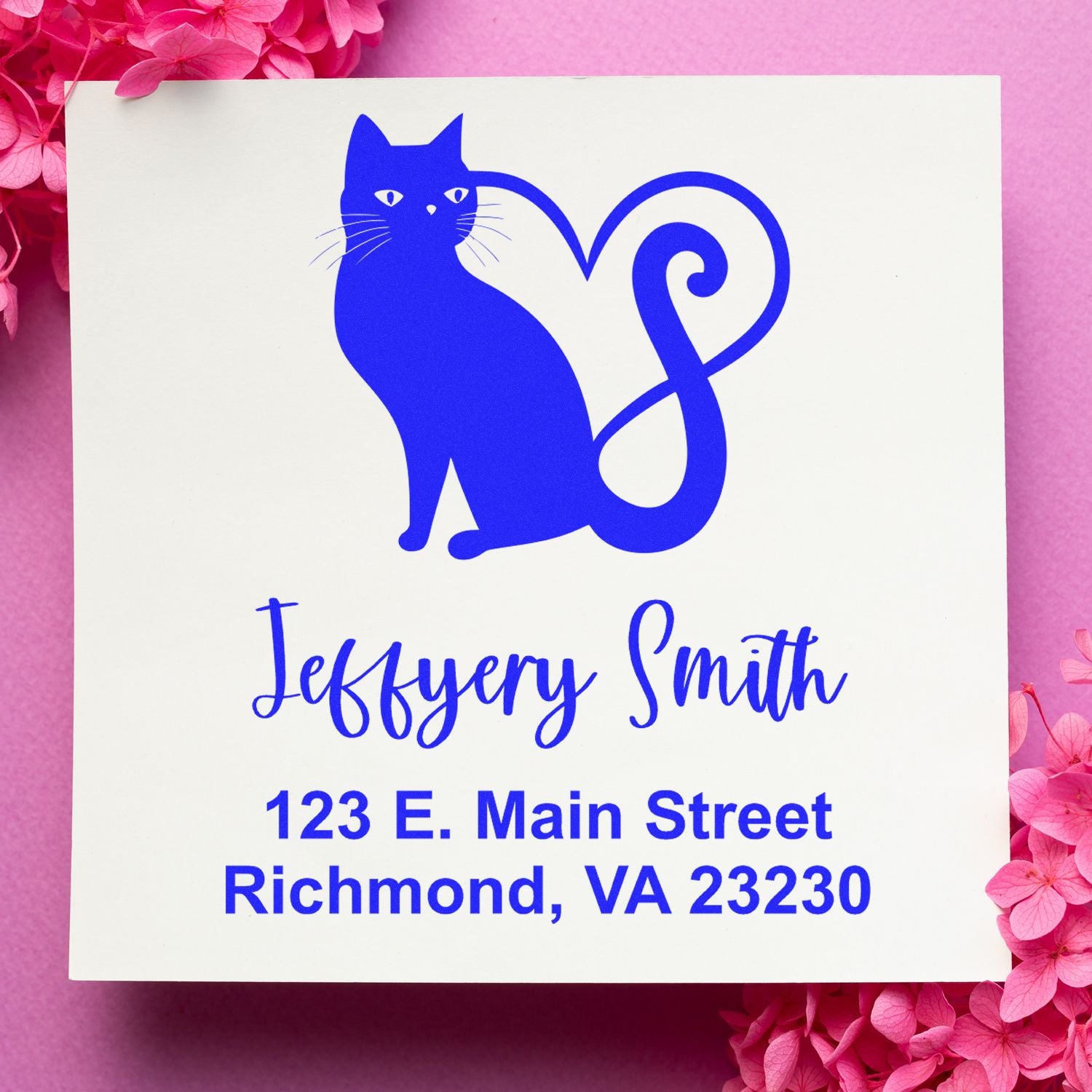 Purr-fect Love Celestial Personalized Home Address Stamper - Engineer Seal Stamps