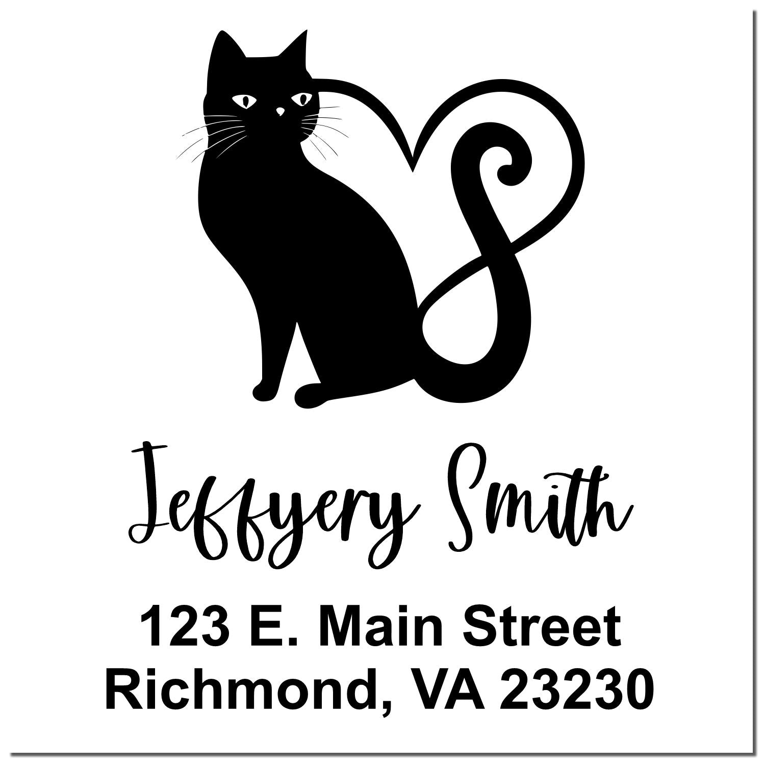 Purr-fect Love Celestial Personalized Home Address Stamper - Engineer Seal Stamps