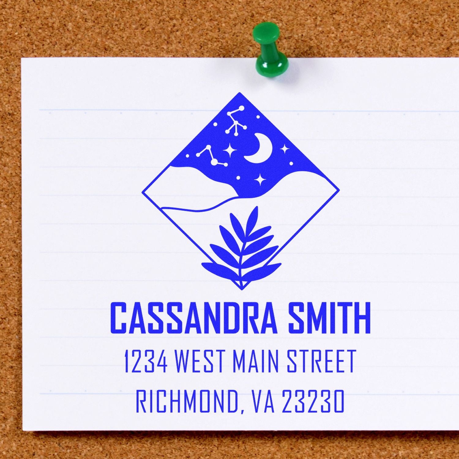 Desert Sky Celestial Personalized Return Address Stamp - Engineer Seal Stamps