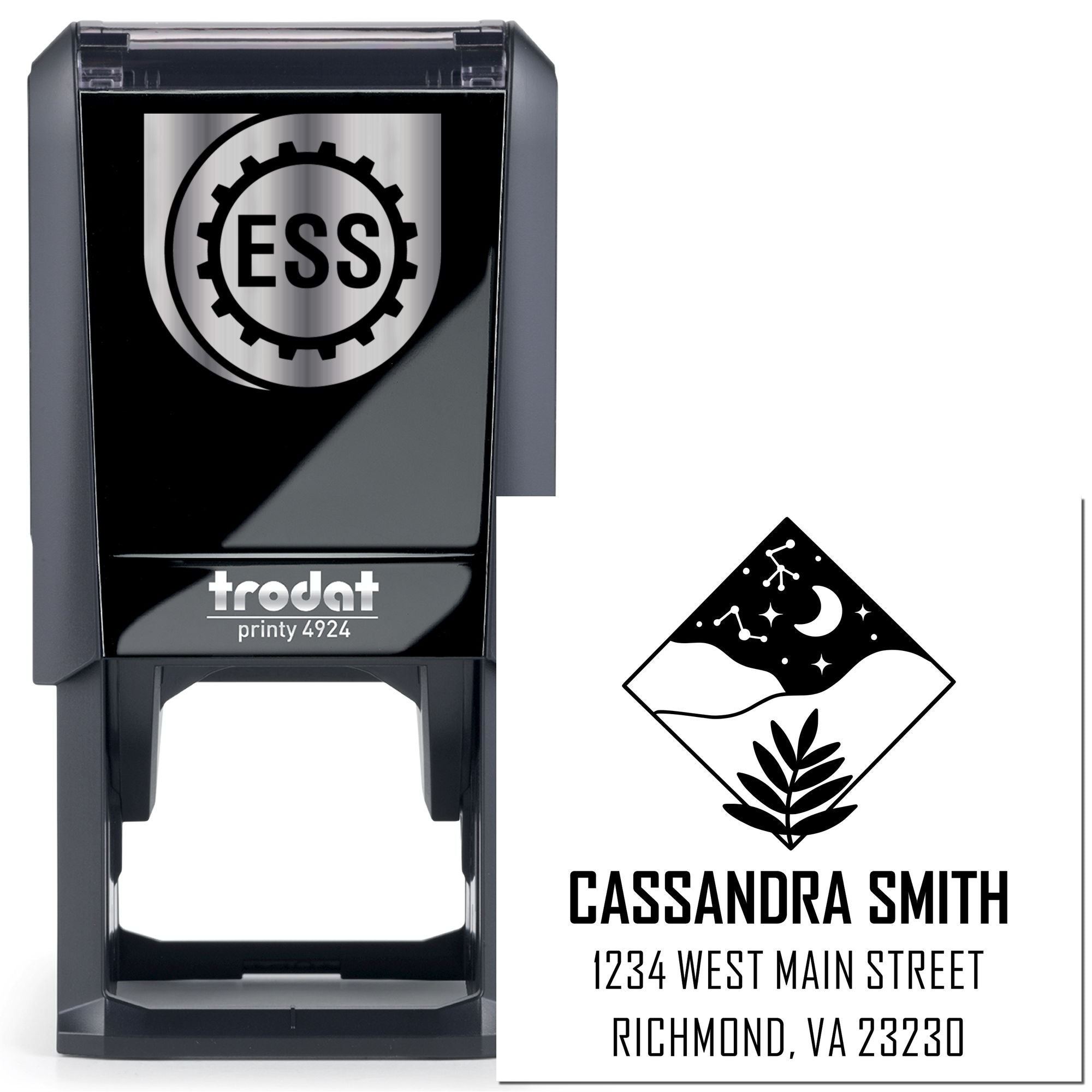 Self-Inking Desert Sky Name And Address Stamper - Engineer Seal Stamps