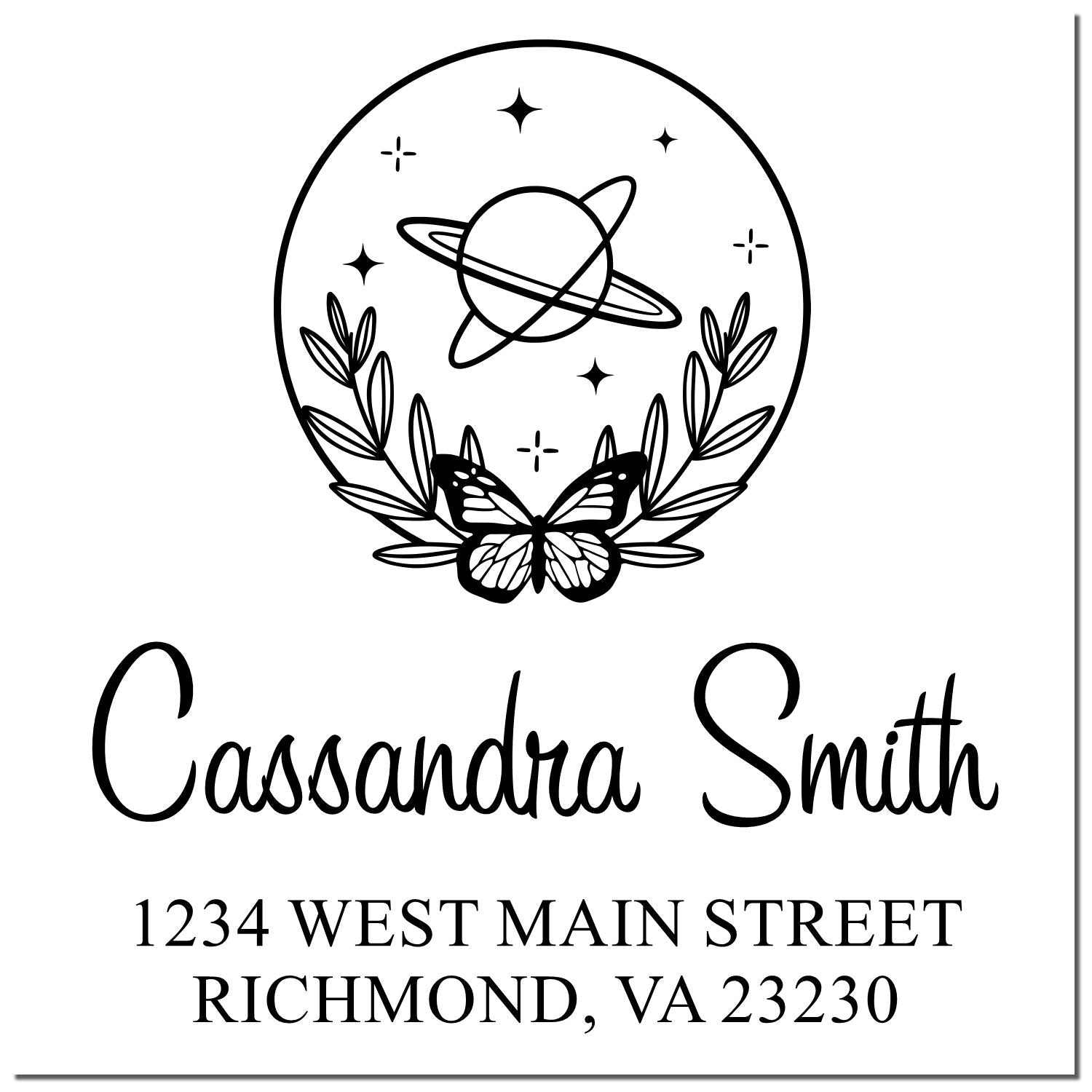 Self-Inking Lovely Planet Return Address Stamp - Engineer Seal Stamps