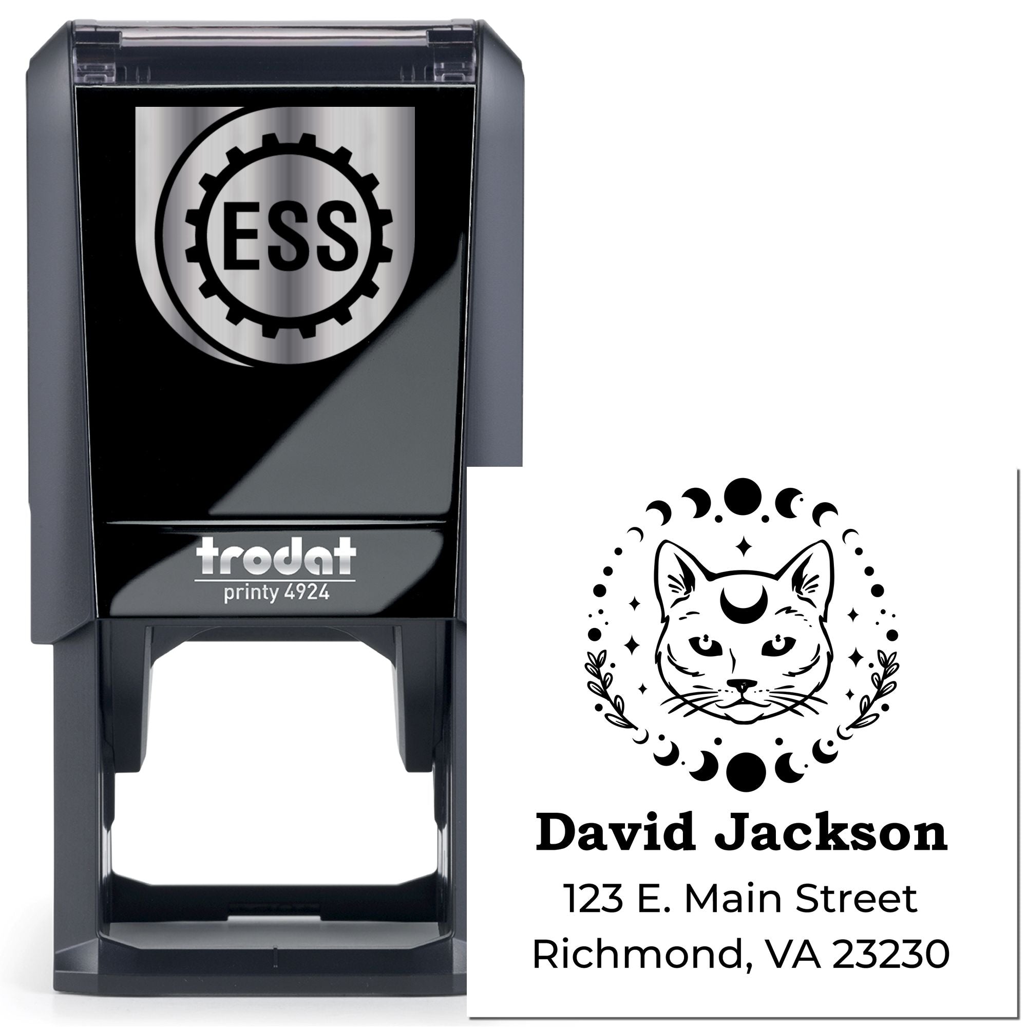 Self-Inking Sphinx-Like Cat Return Address Stamper - Engineer Seal Stamps