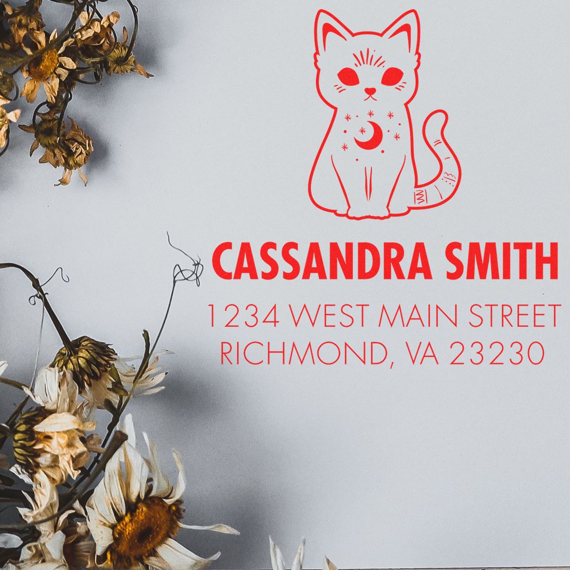 Astro Kitty Name And Address Stamp - Engineer Seal Stamps