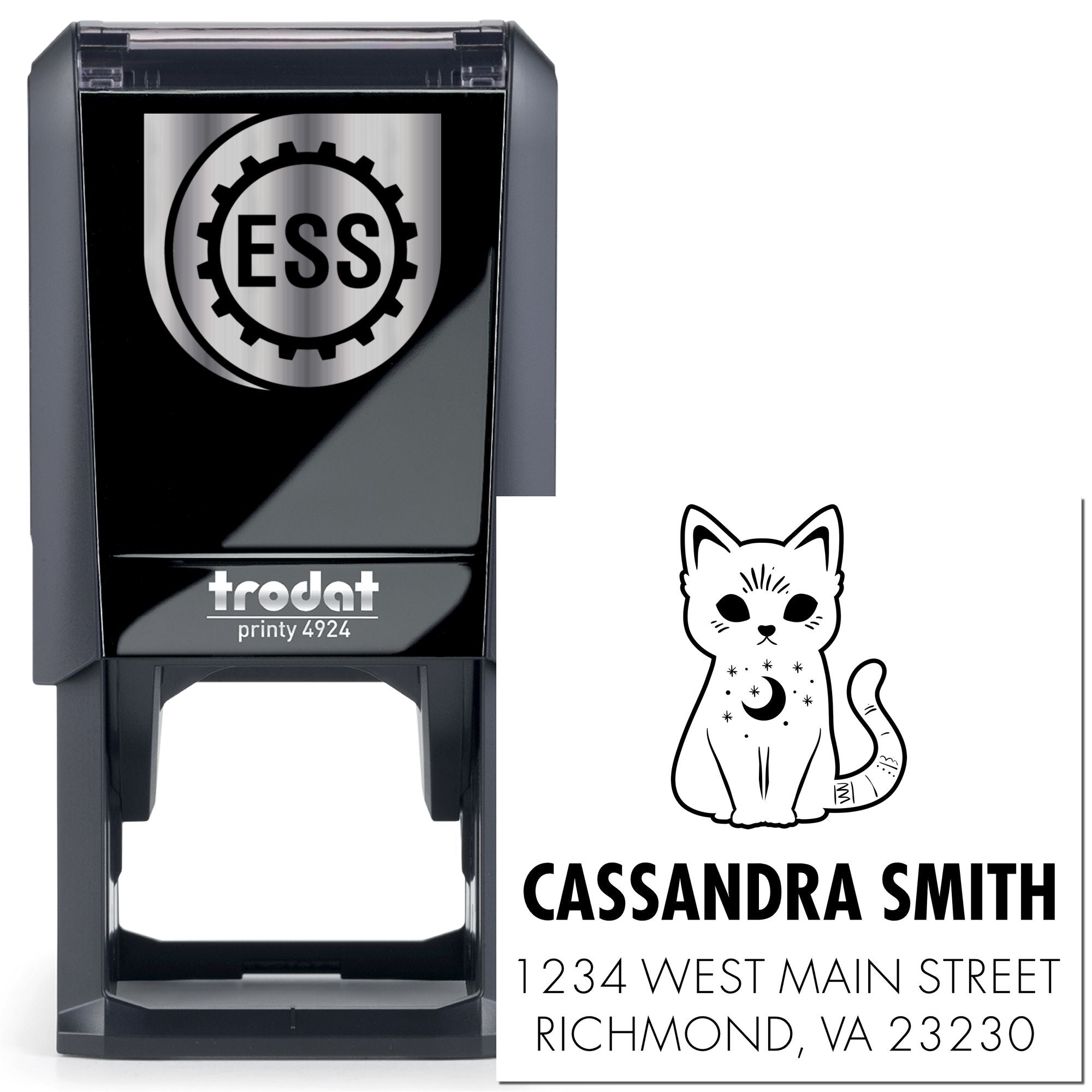 Self-Inking Astro Kitty Home Address Stamp - Engineer Seal Stamps