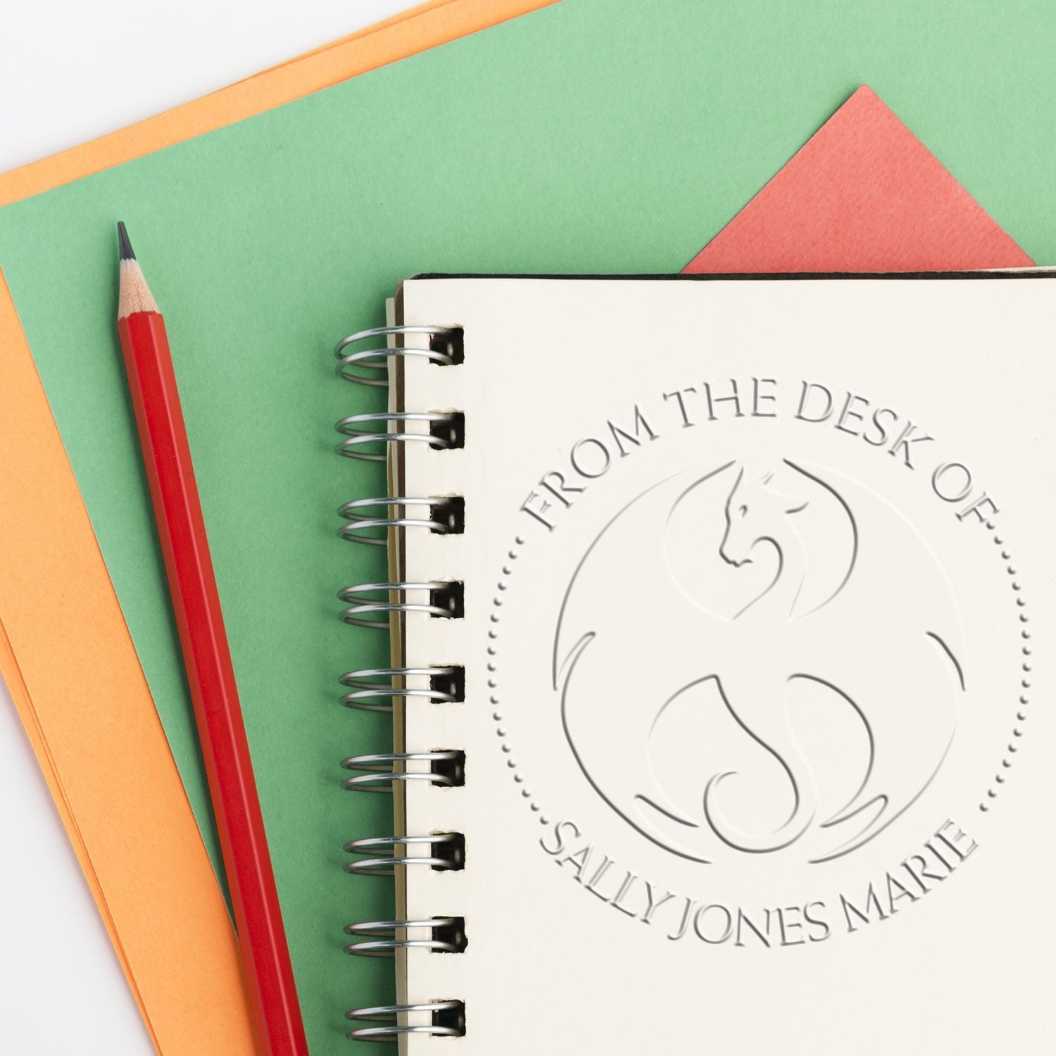 Hybrid Sparkle Scales Personalized Bookplate Embossed Stamp - Engineer Seal Stamps